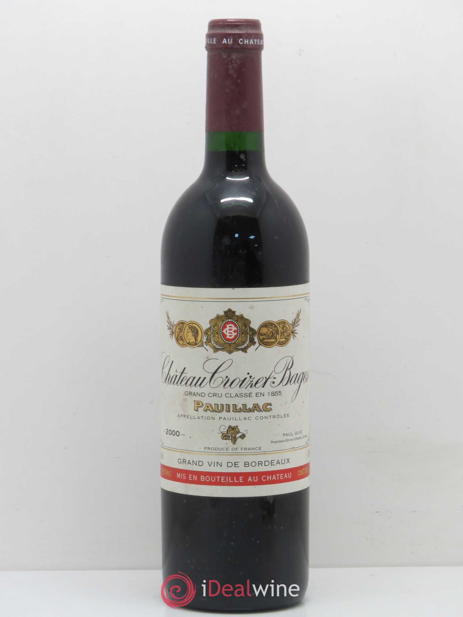 Château Croizet Bages 5ème Grand Cru Classé 2000 - Lot de 1 bouteille - 0