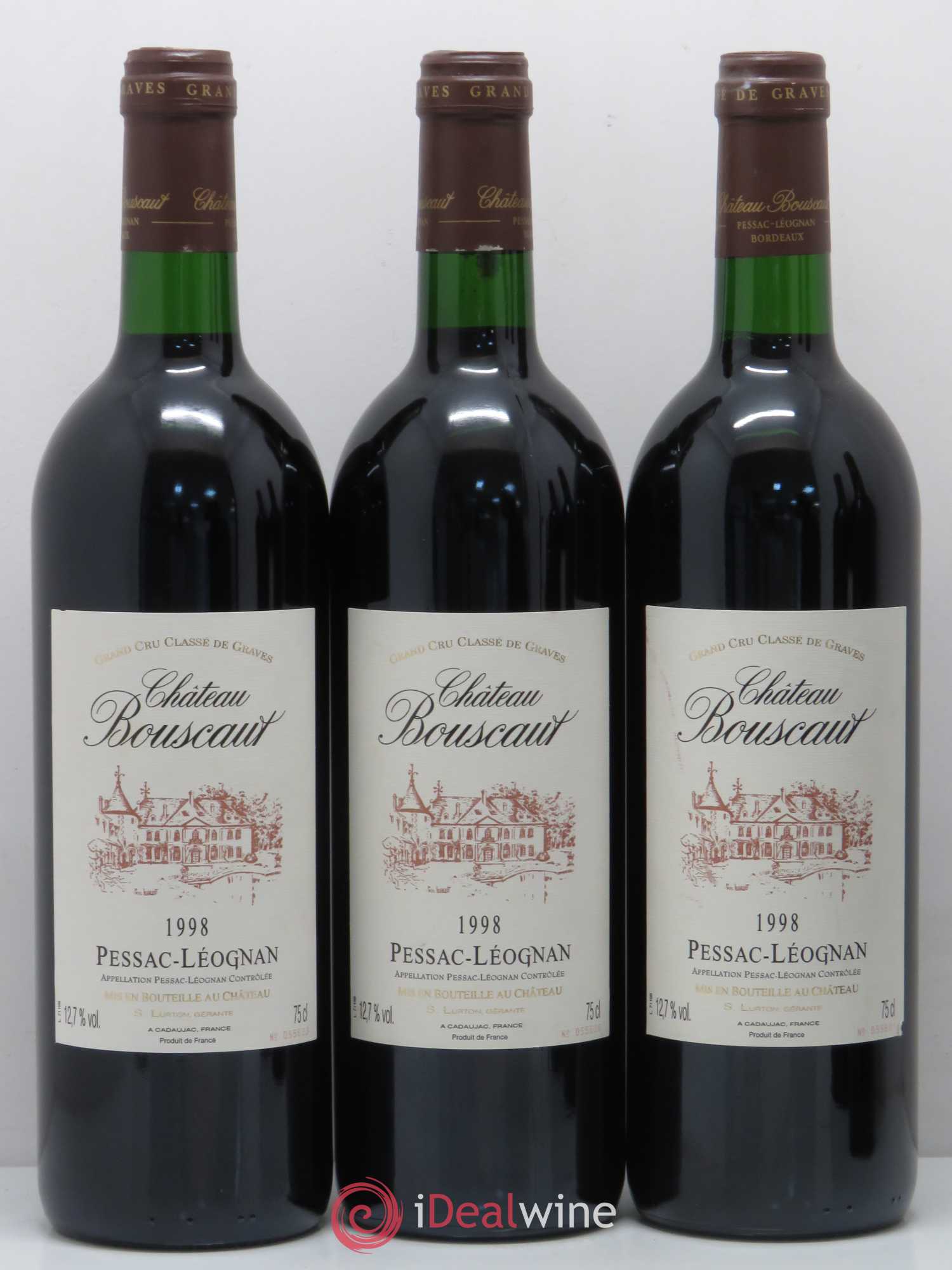 Château Bouscaut Cru Classé de Graves 1998 - Lot de 5 bouteilles - 1