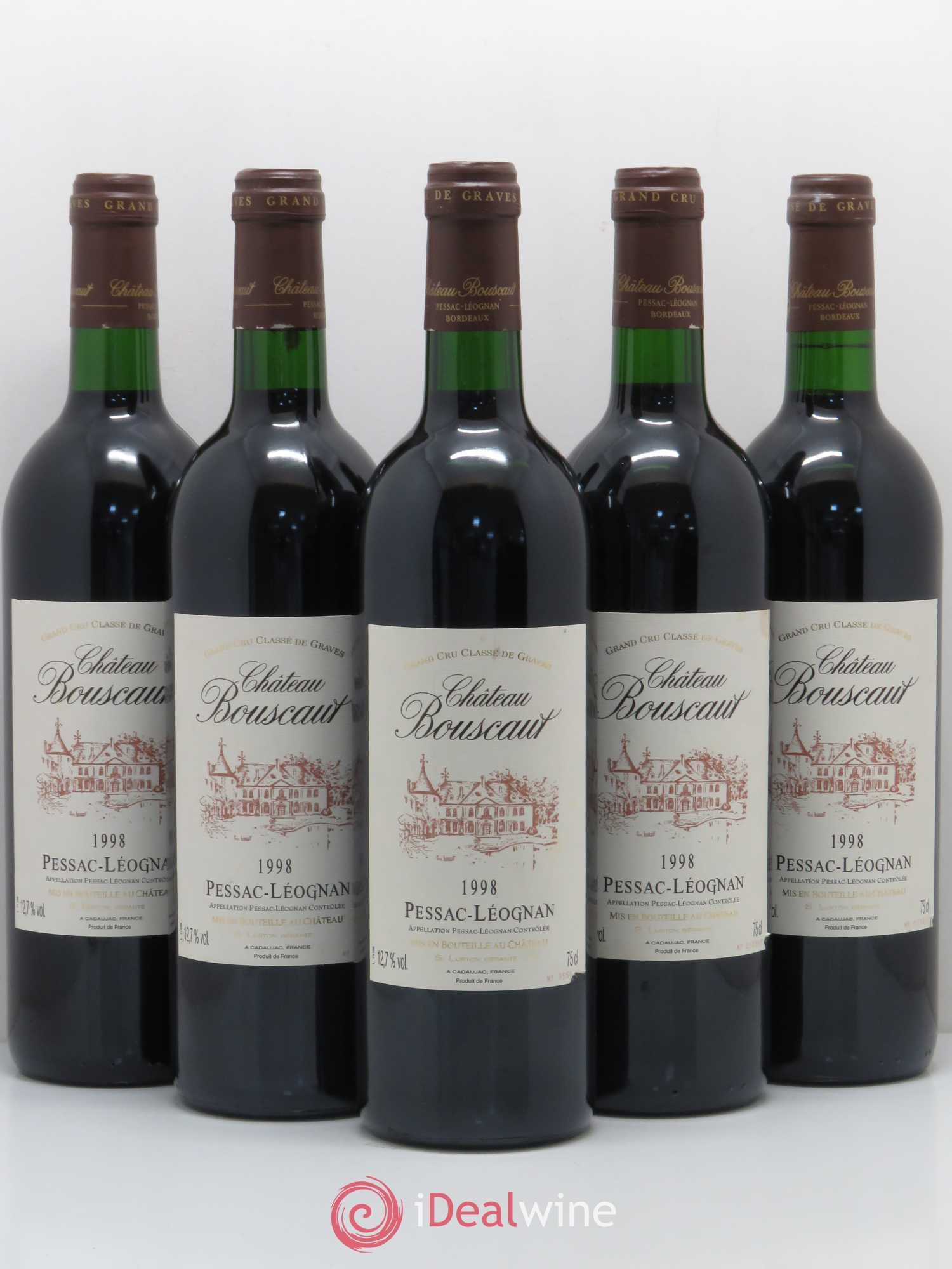 Château Bouscaut Cru Classé de Graves 1998 - Lot de 5 bouteilles - 0