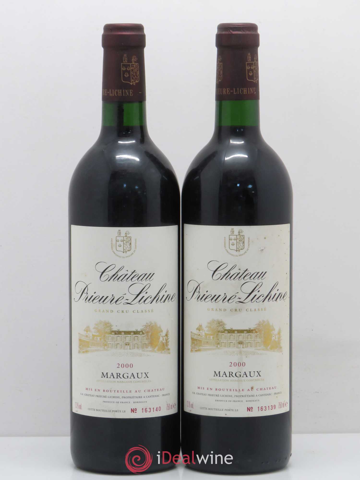Château Prieuré Lichine 4ème Grand Cru Classé (sans prix de réserve) 2000 - Lot de 2 bouteilles - 0