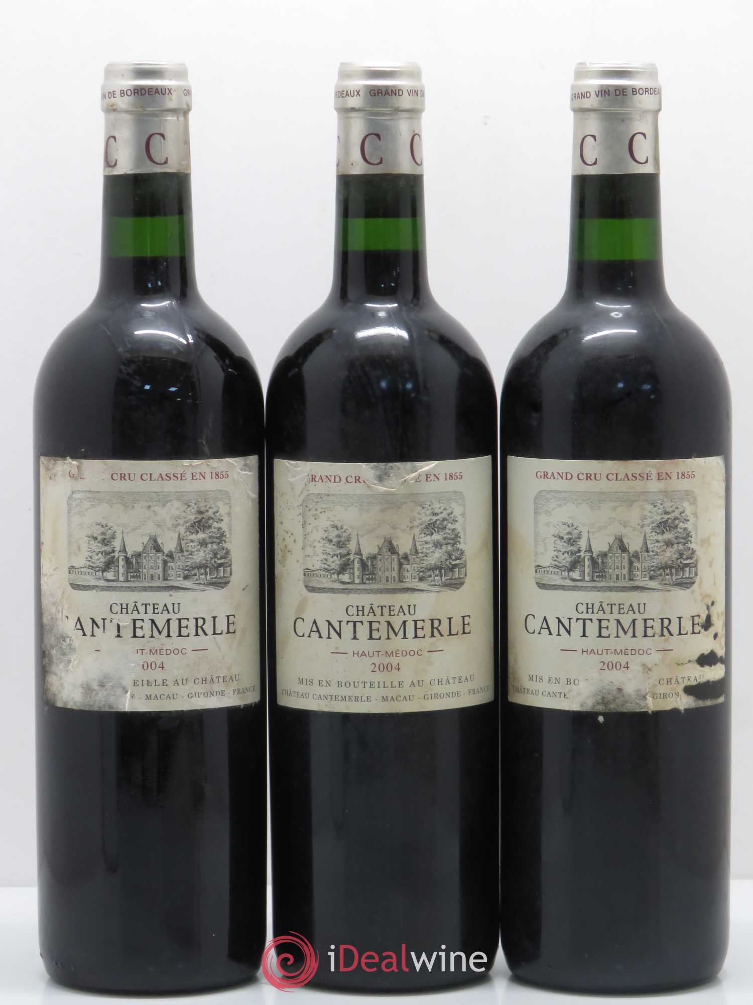 Château Cantemerle 5ème Grand Cru Classé 2004 - Lot de 3 bouteilles - 0