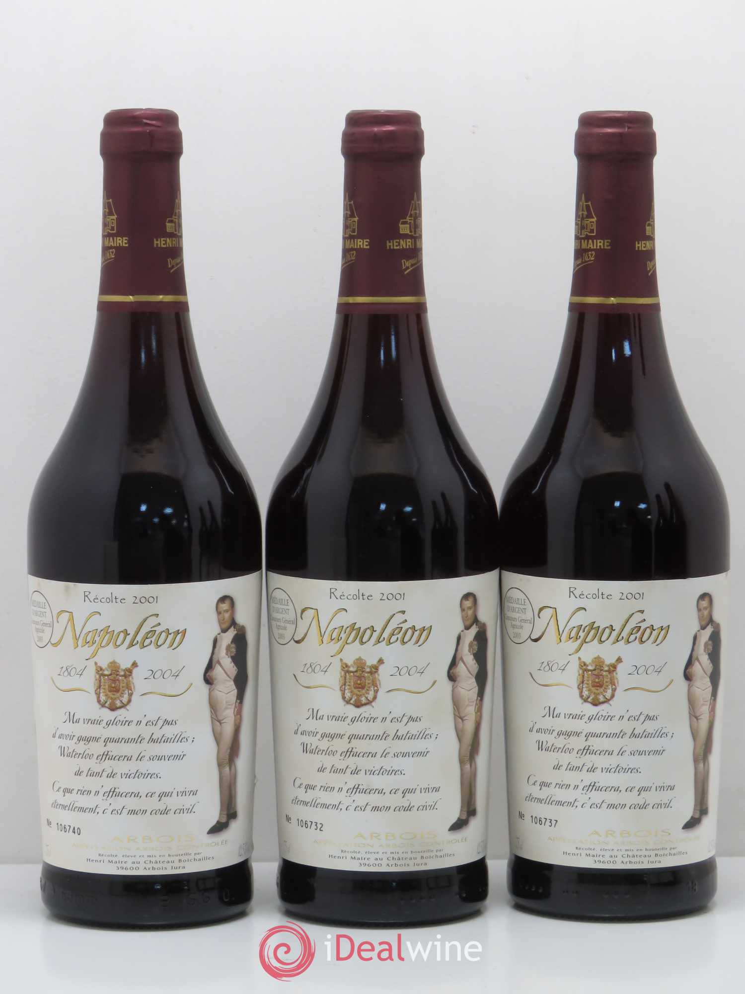 Arbois Napoleon Henri Maire 2001 - Lot de 5 bouteilles - 1