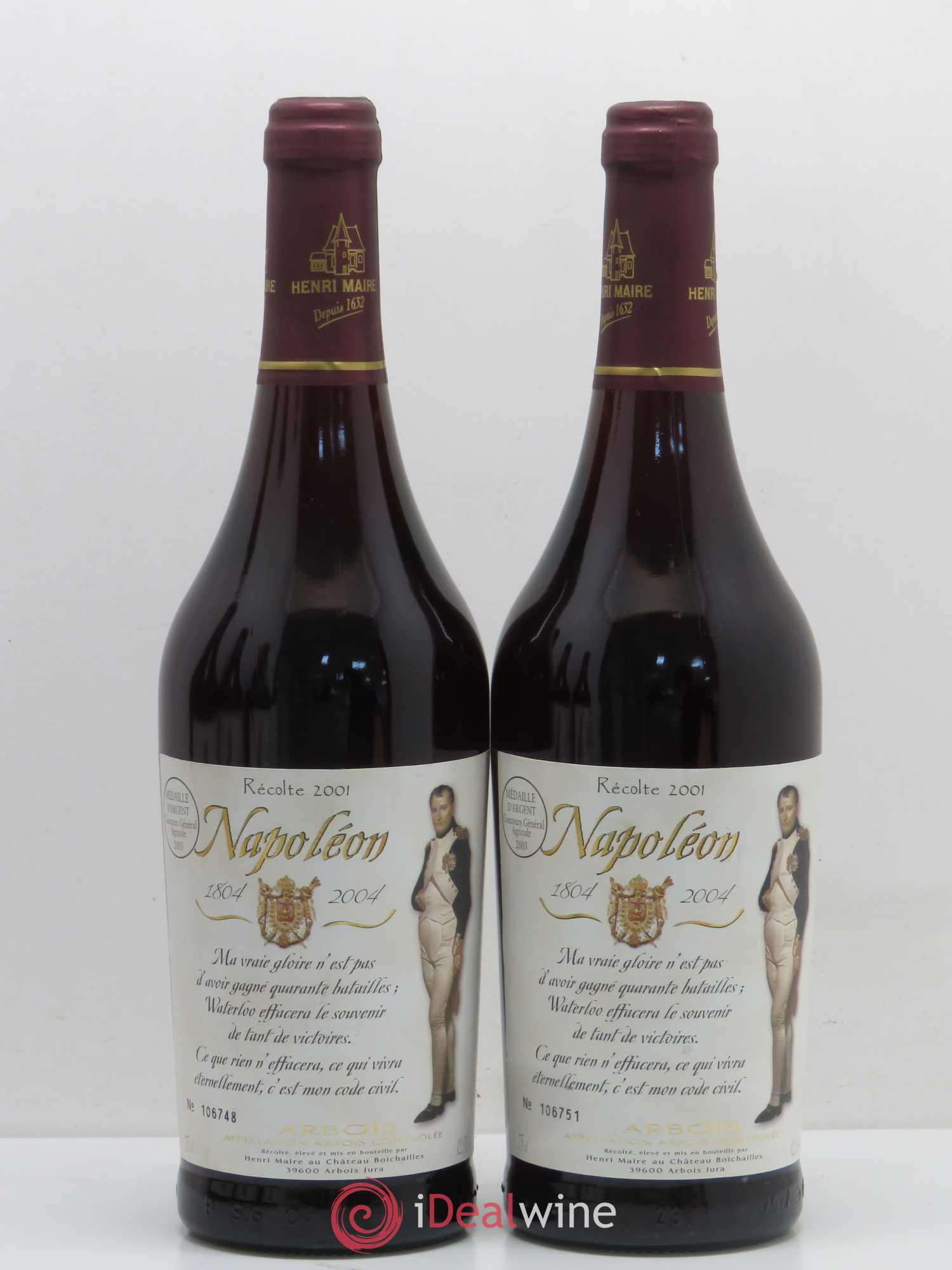 Arbois Napoleon Henri Maire 2001 - Lot de 5 bouteilles - 2