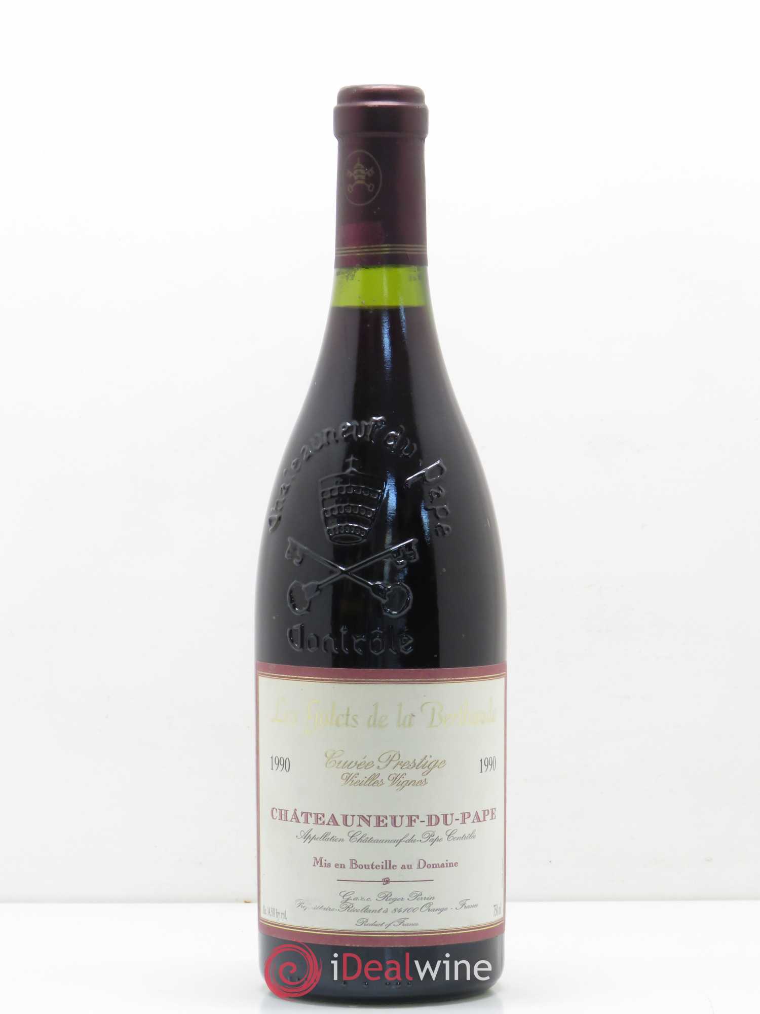 Châteauneuf-du-Pape Les Galets de La Berthaude cuvée Prestige Vieilles Vignes Roger Perrin 1990 - Posten von 1 Flasche - 0