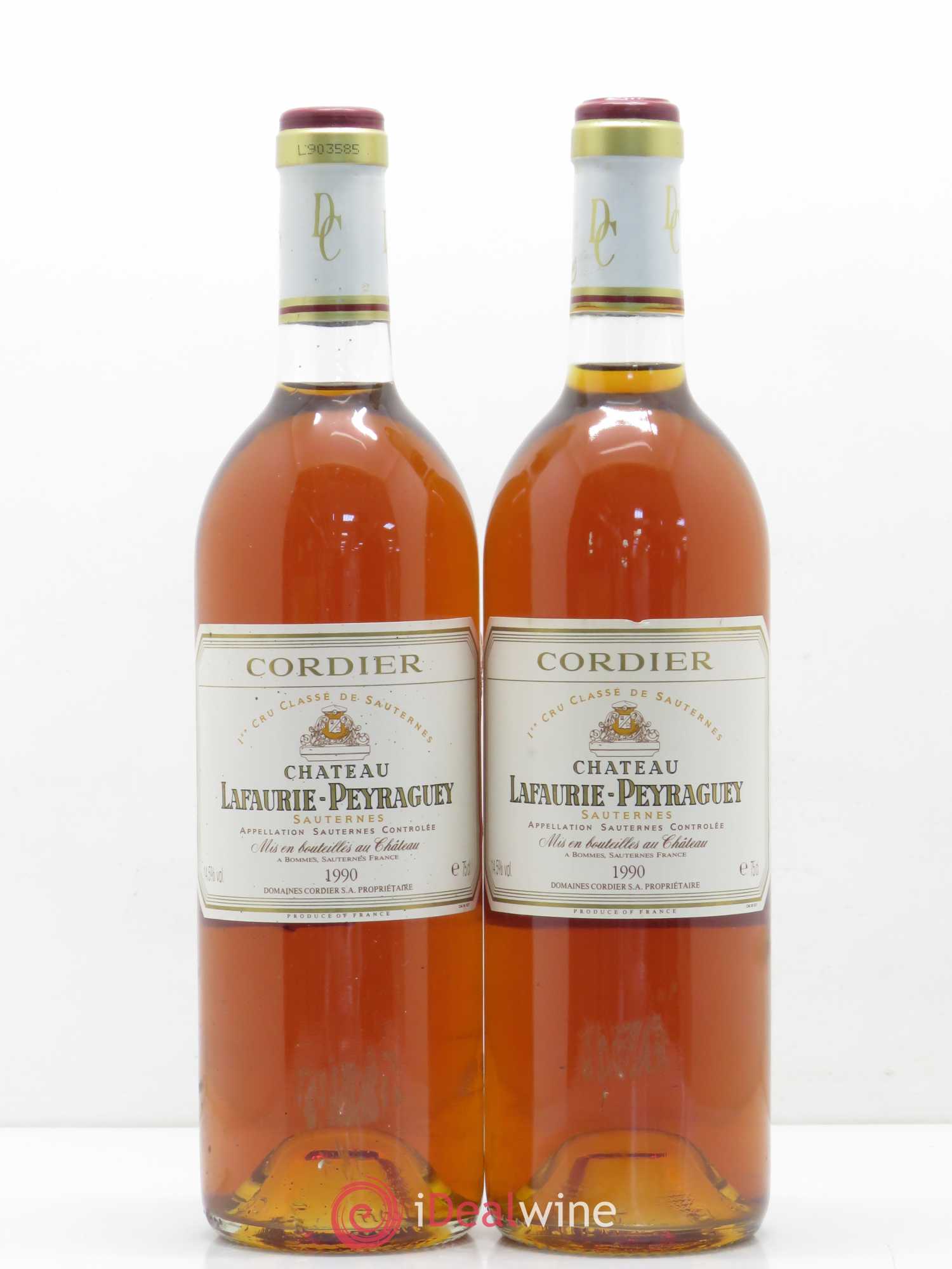 Château Lafaurie-Peyraguey 1er Grand Cru Classé 1990 - Lot de 2 bouteilles - 0