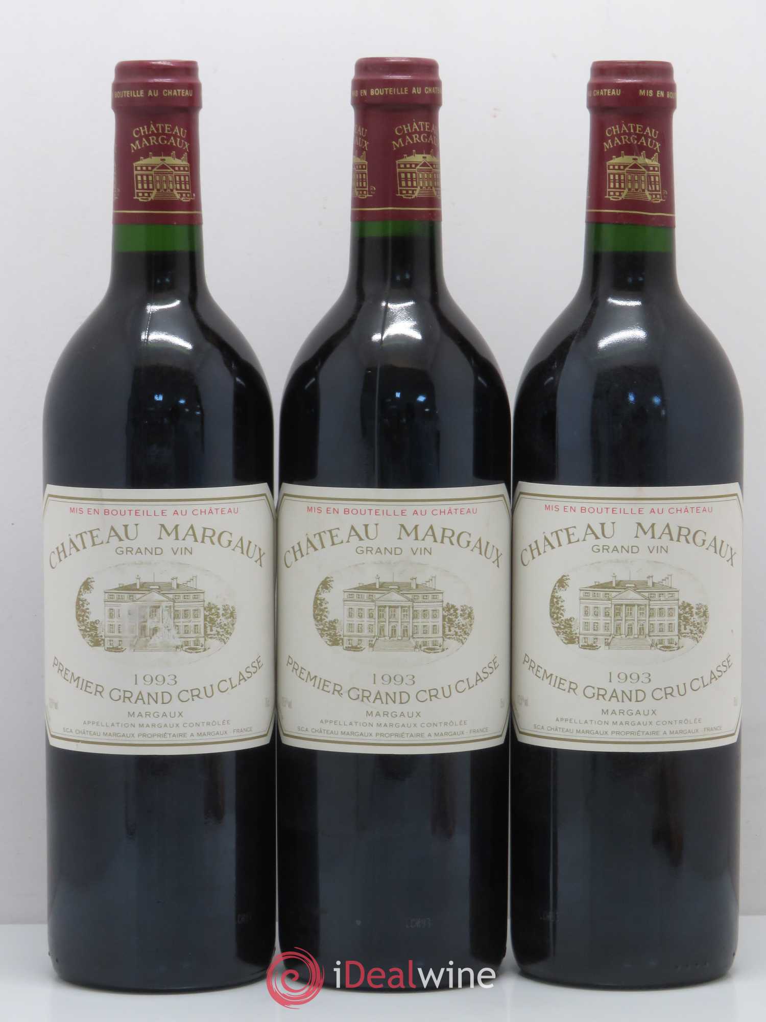 Château Margaux 1er Grand Cru Classé 1993 - Lot de 3 bouteilles - 0
