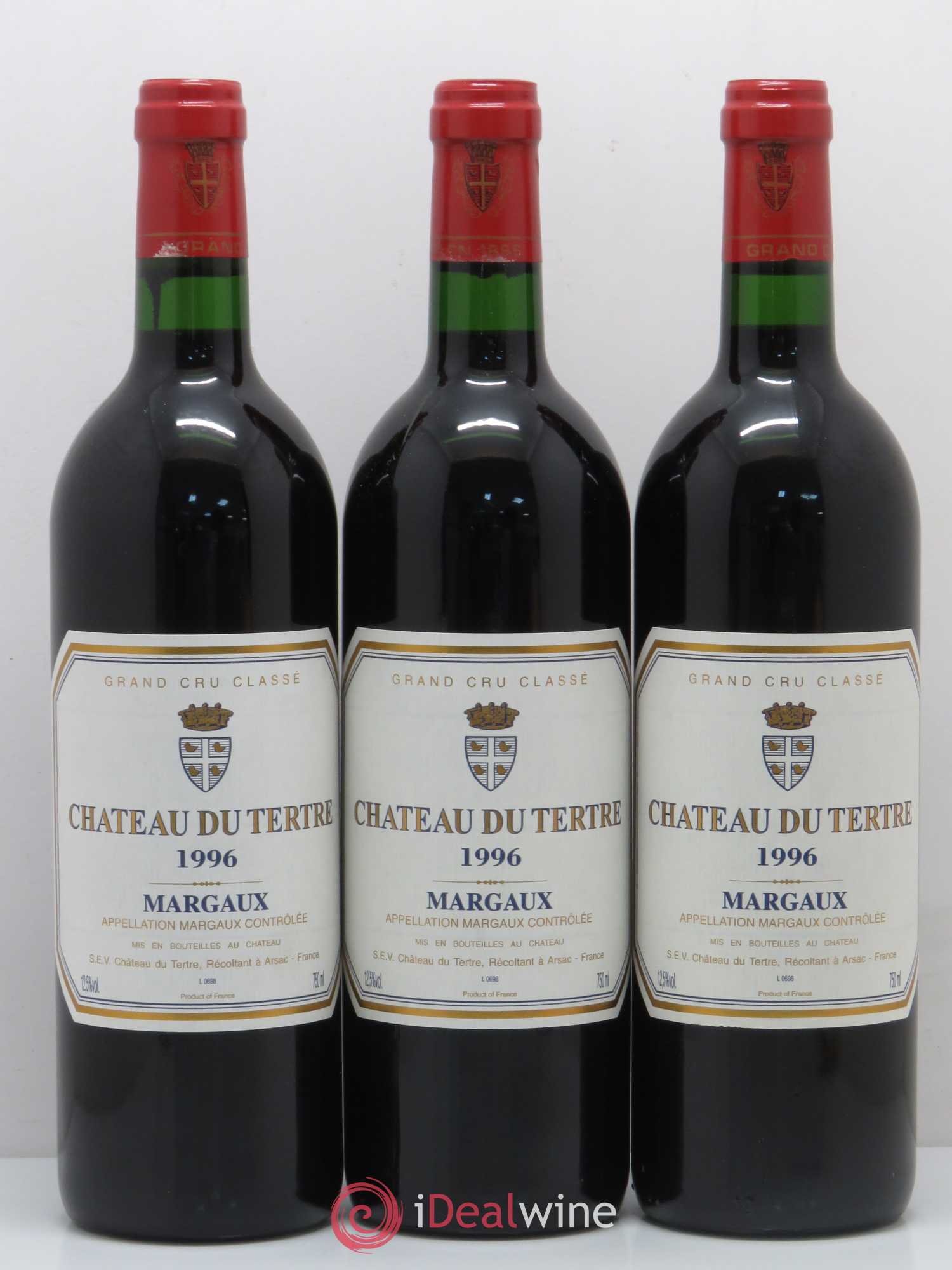 Château du Tertre 5ème Grand Cru Classé 1996 - Lot de 3 bouteilles - 0