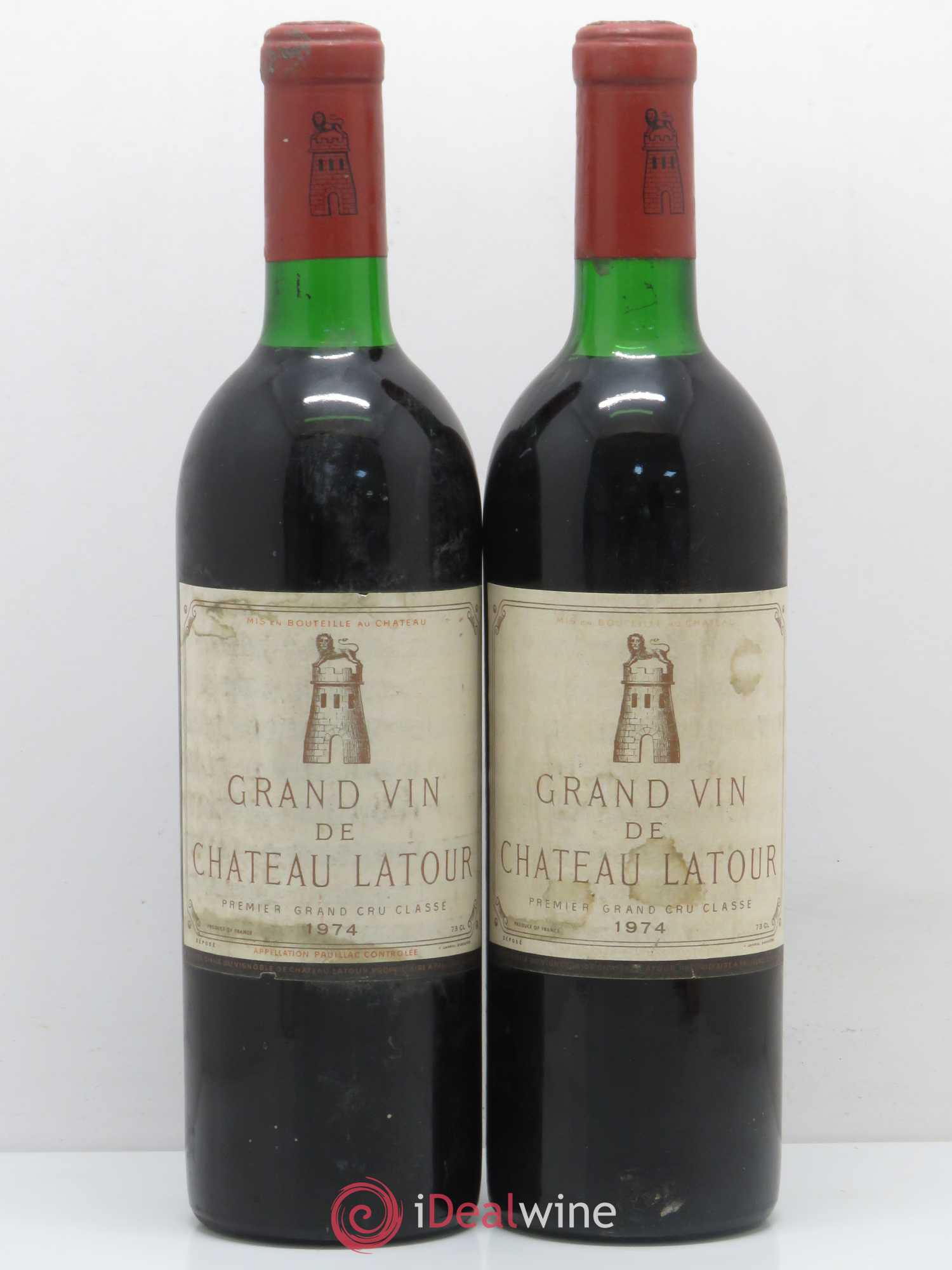 Château Latour 1er Grand Cru Classé 1974 - Lot de 2 bouteilles - 0