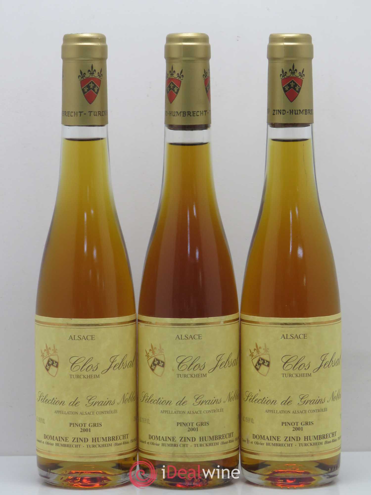 Alsace Pinot Gris Clos Jebsal Sélection de Grains Nobles Zind-Humbrecht (Domaine) 2001 - Posten von 3 Demi-Flaschen - 0