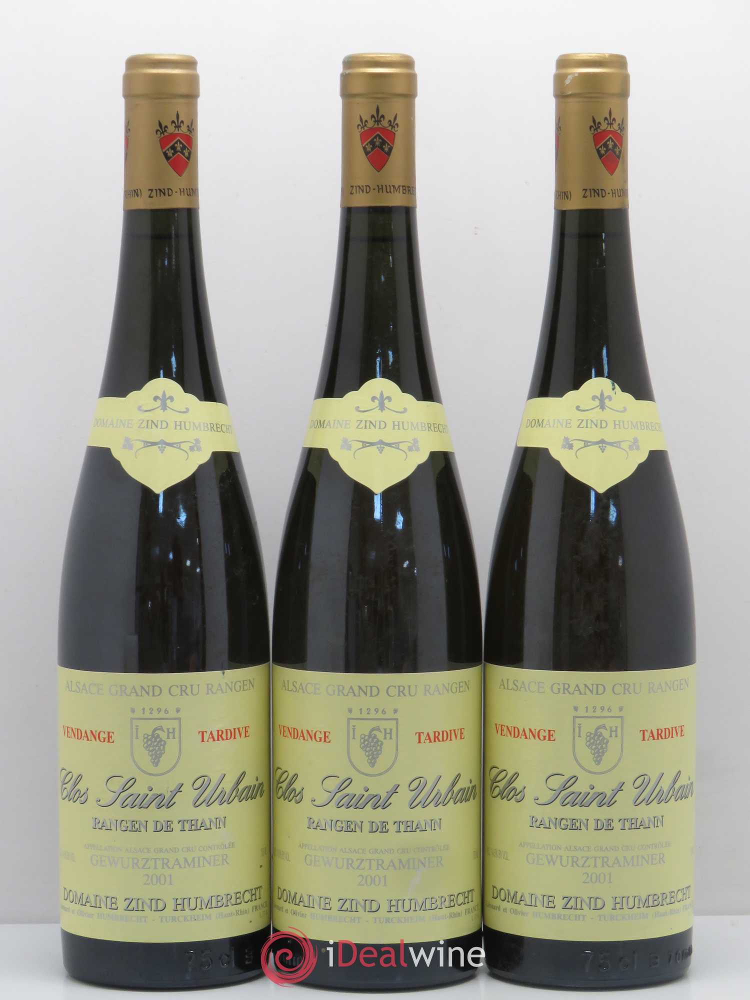 Alsace Gewurztraminer Grand Cru Rangen de Thann Clos Saint Urbain Zind-Humbrecht (Domaine) vendanges tardives 2001 - Lotto di 3 bottiglie - 0