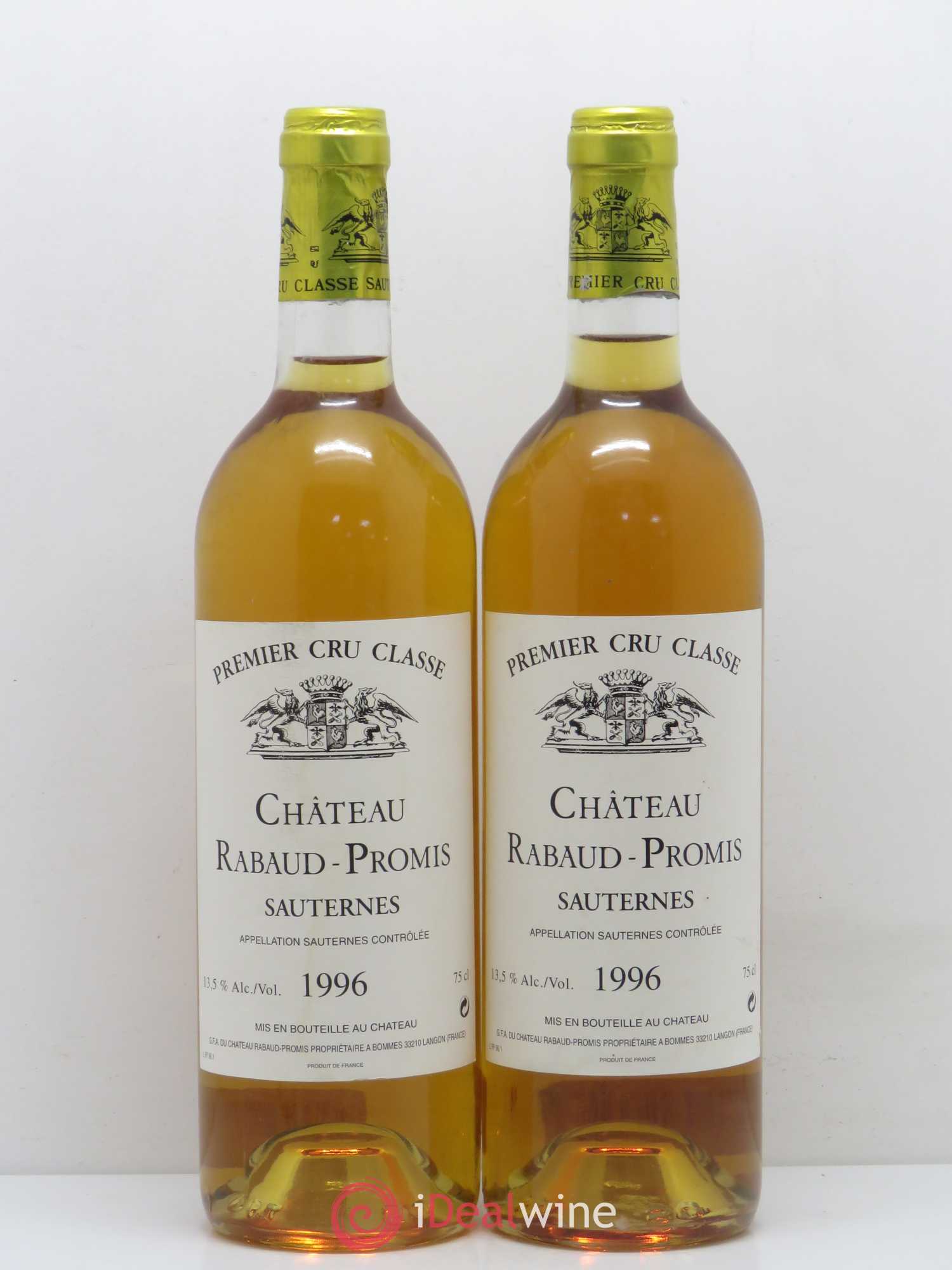 Château Rabaud Promis 1er Grand Cru Classé 1996 - Lotto di 2 bottiglie - 0