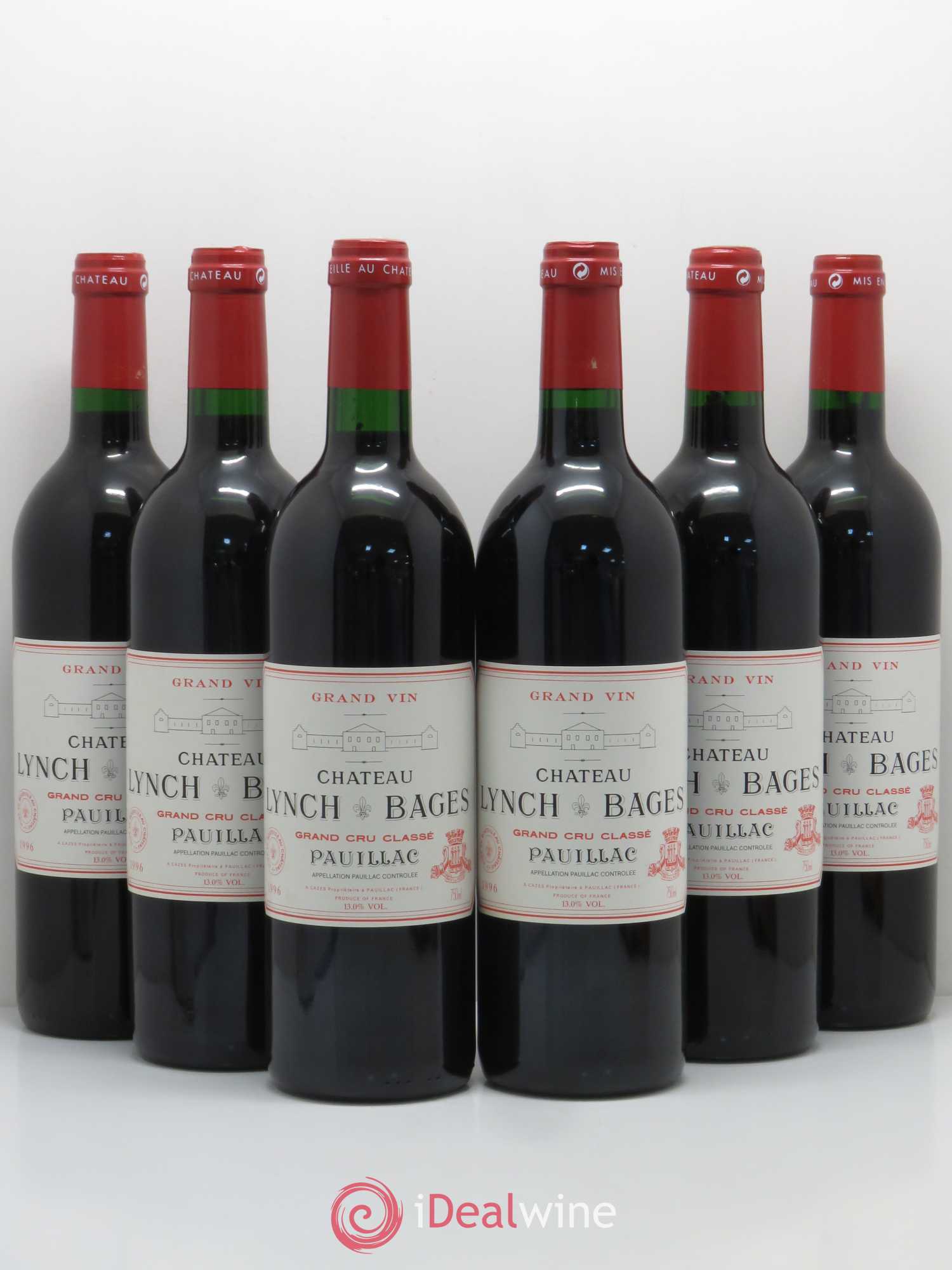 Château Lynch Bages 5ème Grand Cru Classé 1996 - Lot de 6 bouteilles - 0