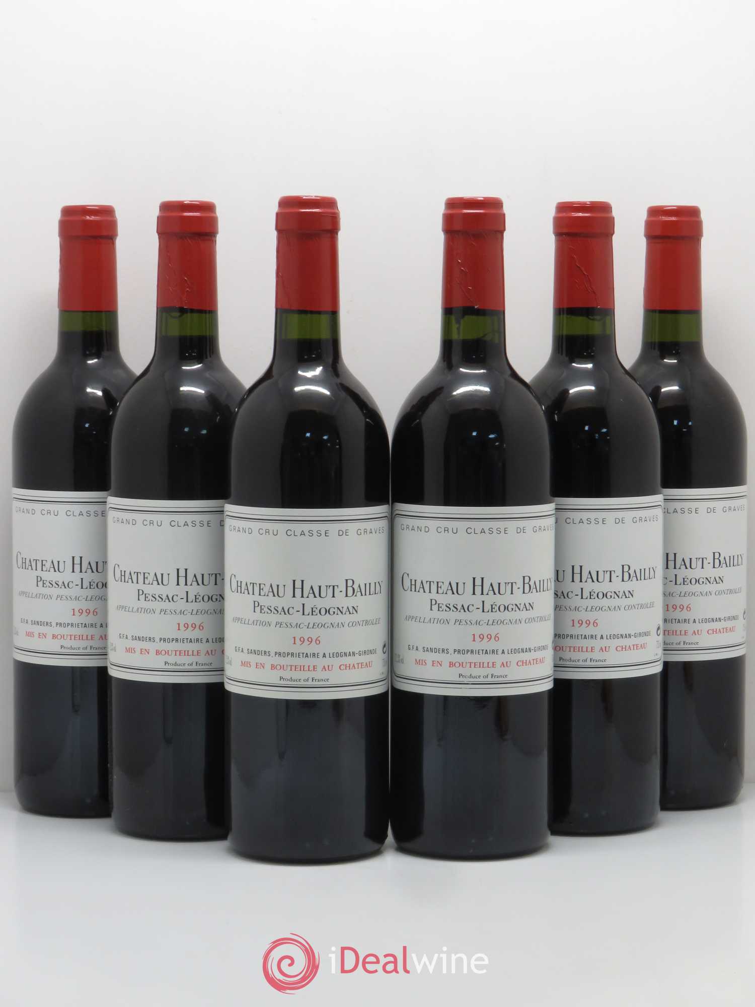 Château Haut-Bailly Cru Classé de Graves 1996 - Lot de 6 bouteilles - 0