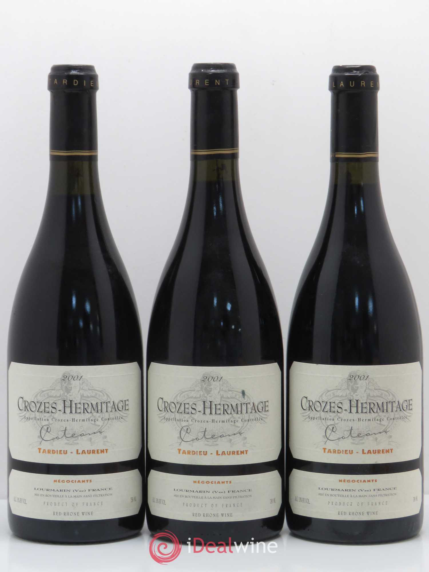 Crozes-Hermitage cuvée Coteaux Tardieu Laurent (sans prix de réserve) 2001 - Posten von 3 Flaschen - 0