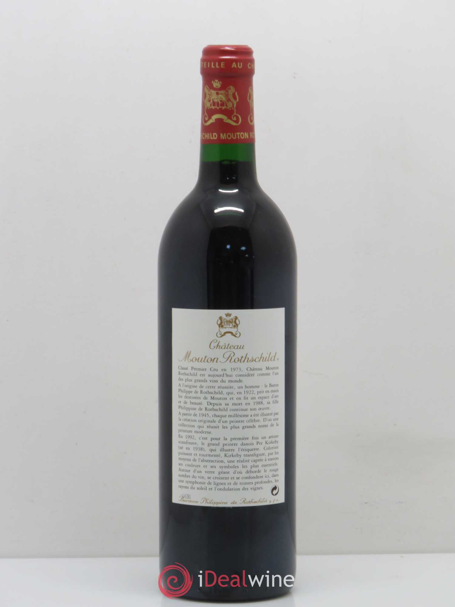 Château Mouton Rothschild 1er Grand Cru Classé 1992 - Lot de 1 bouteille - 1