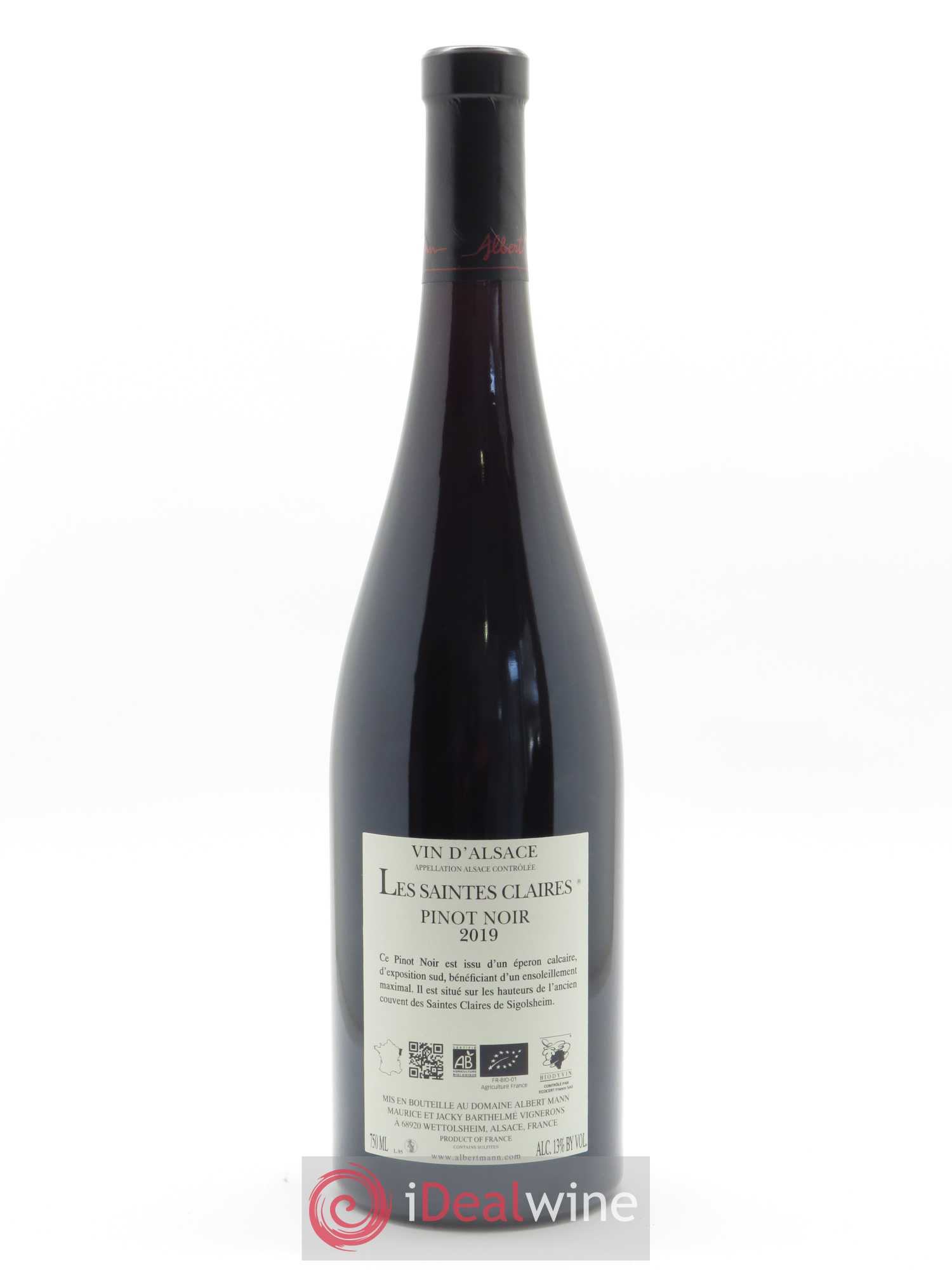 Alsace Pinot Noir Les Saintes Claires Albert Mann 2019 - Lot de 1 bouteille - 1