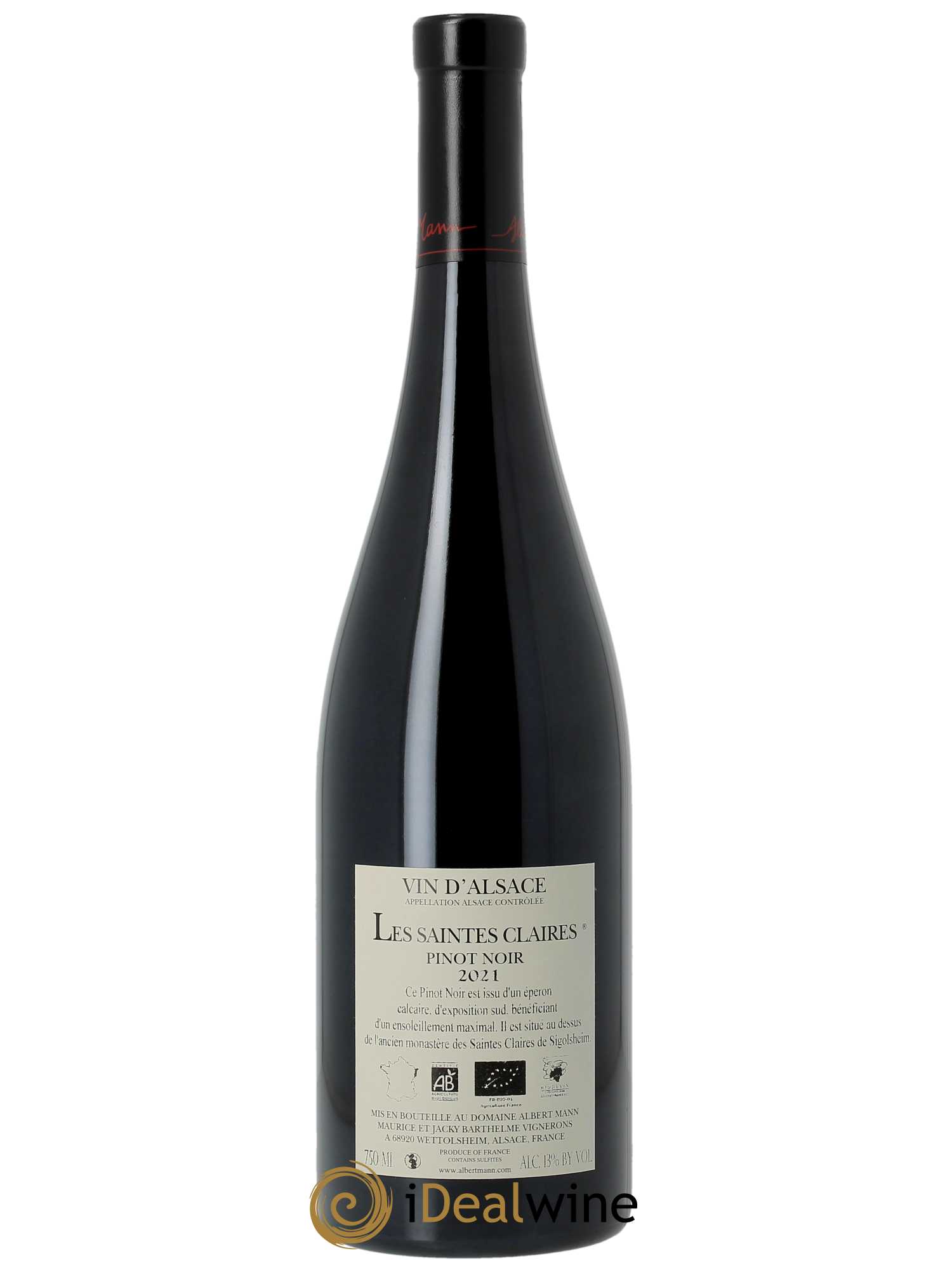 Alsace Pinot Noir Les Saintes Claires Albert Mann  2021 - Lot de 1 bouteille - 1