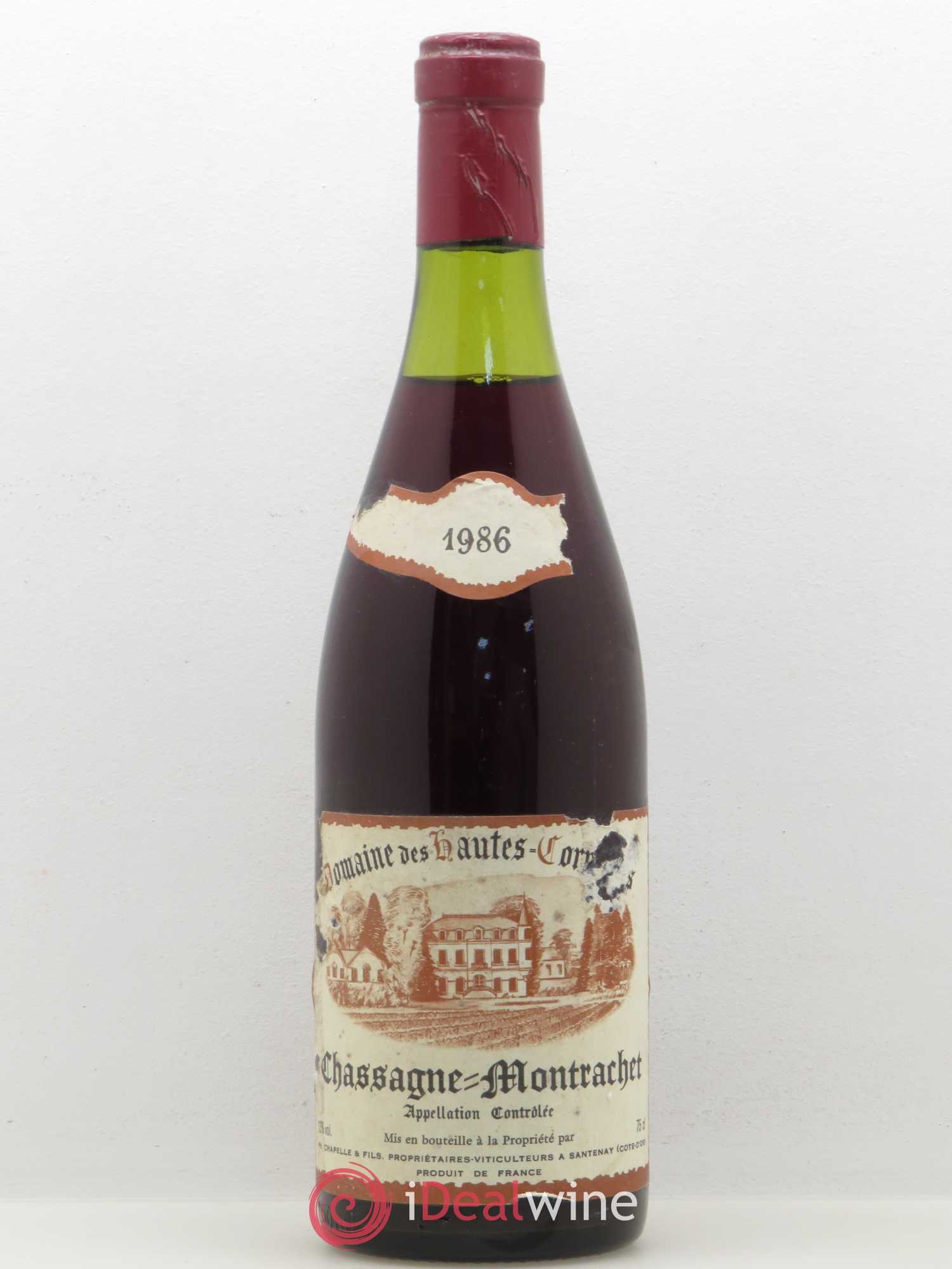 Chassagne-Montrachet Domaine Chapelle et Fils (sans prix de réserve) 1986 - Posten von 1 Flasche - 0