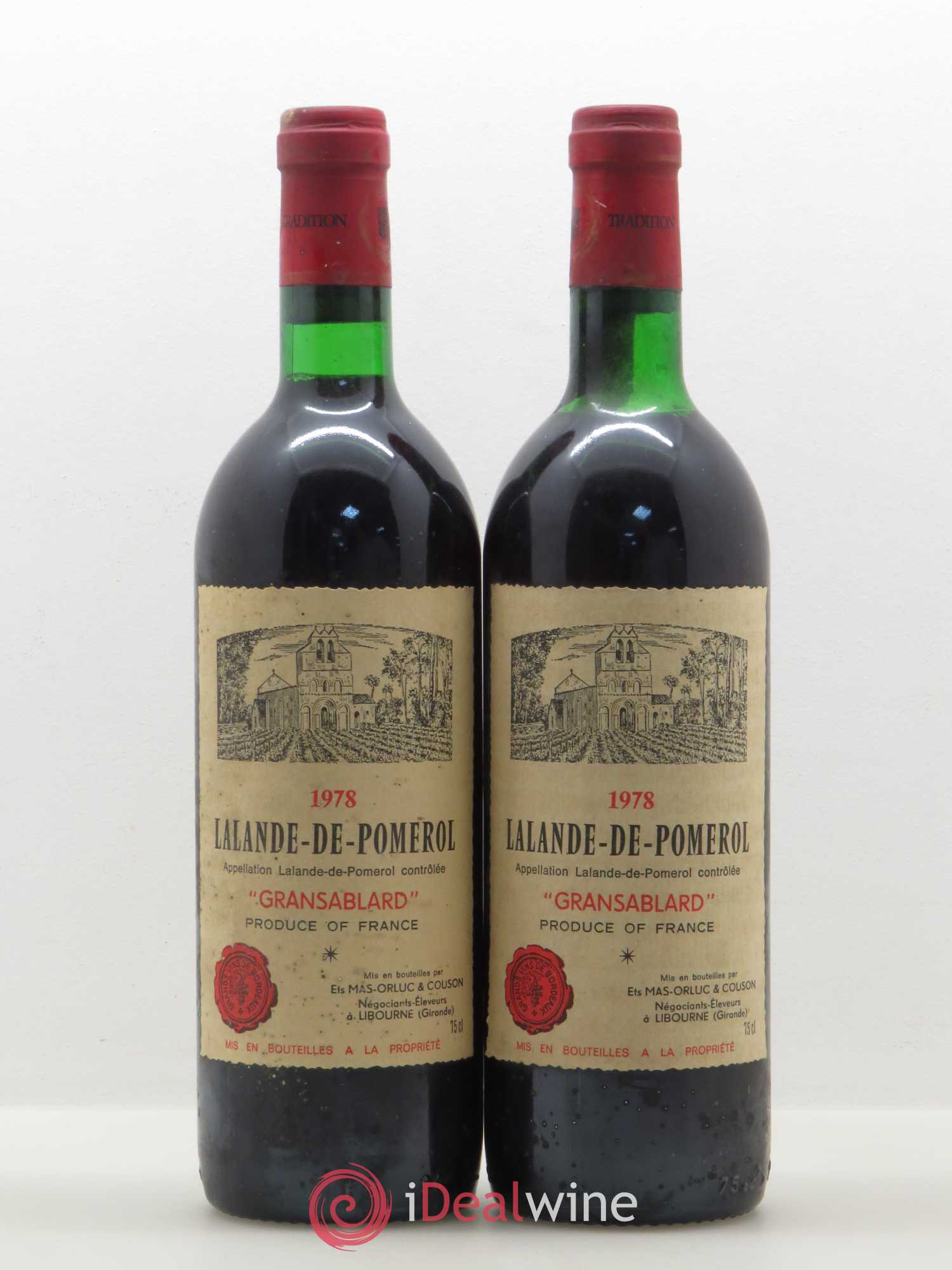 Bordeaux Gransablard Lalande de Pomerol (sans prix de réserve) 1978 - Posten von 2 Flaschen - 0