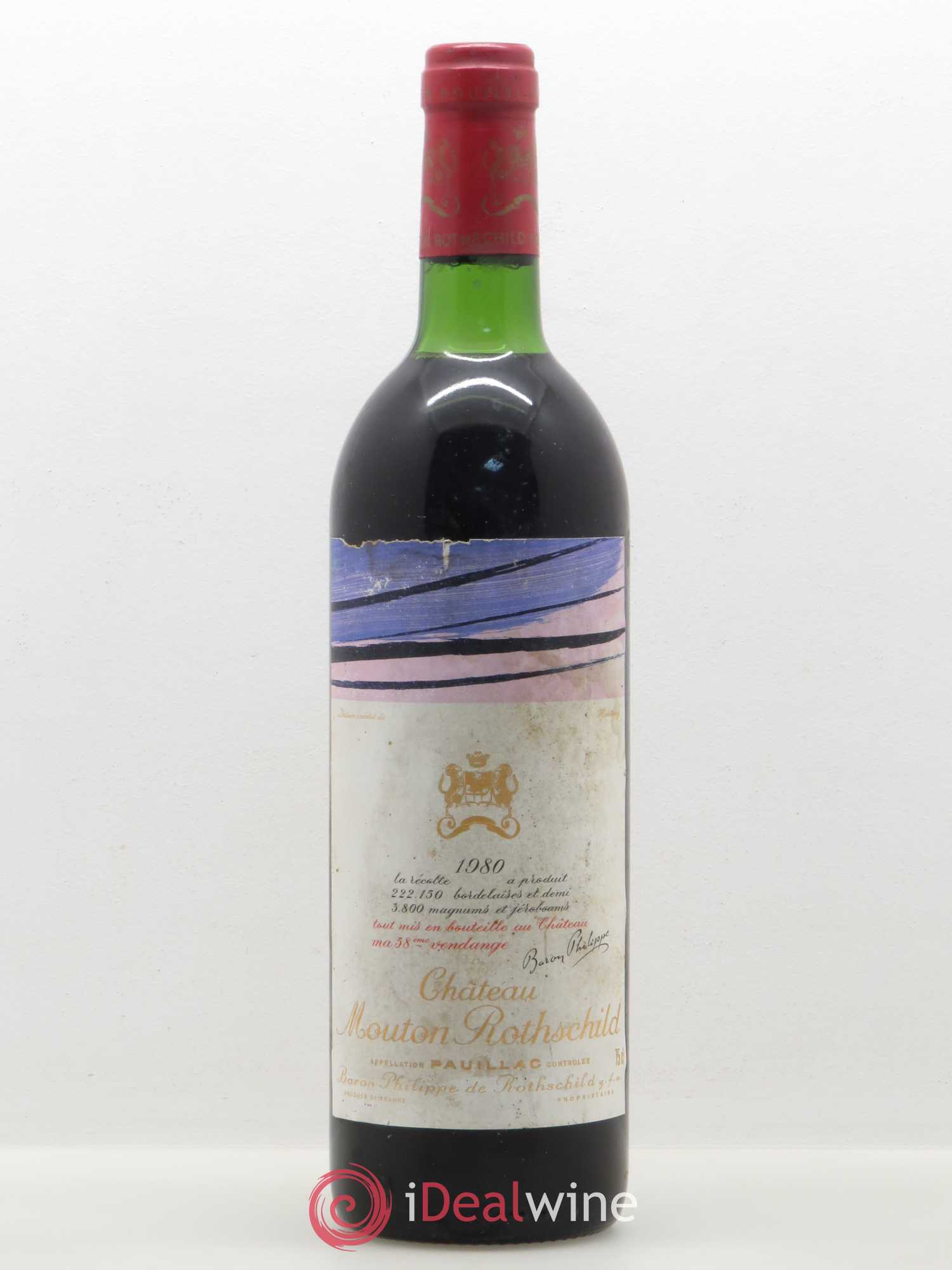 Château Mouton Rothschild 1er Grand Cru Classé 1980 - Lot de 1 bouteille - 0