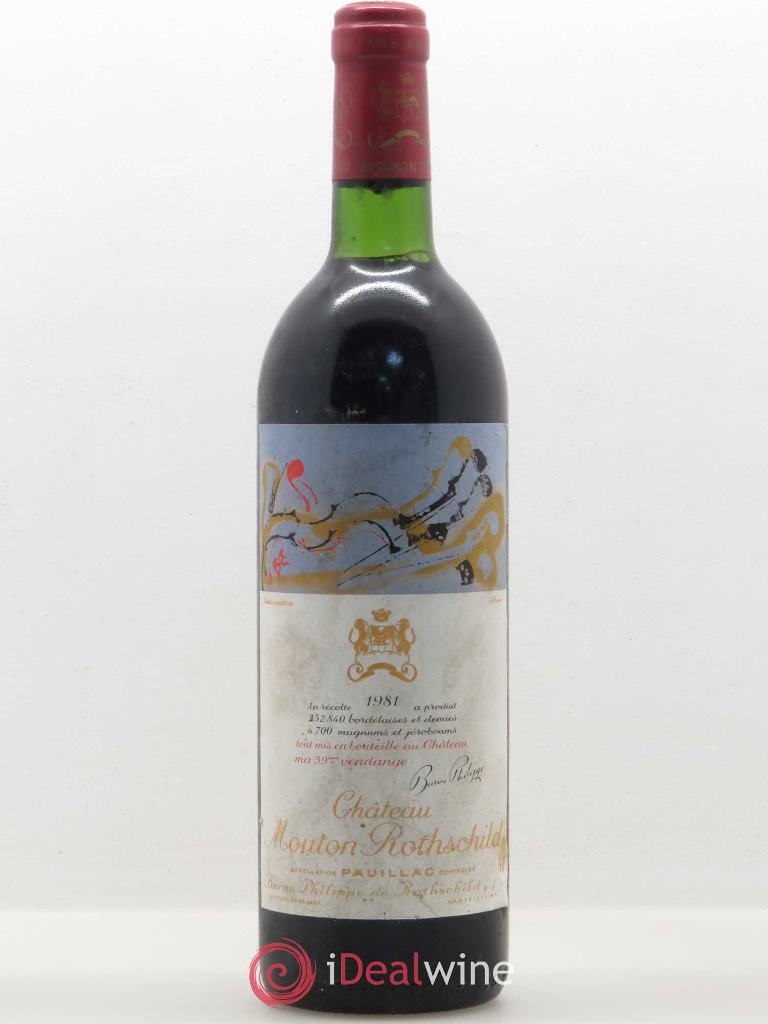 Château Mouton Rothschild 1er Grand Cru Classé 1981 - Lot de 1 bouteille - 0
