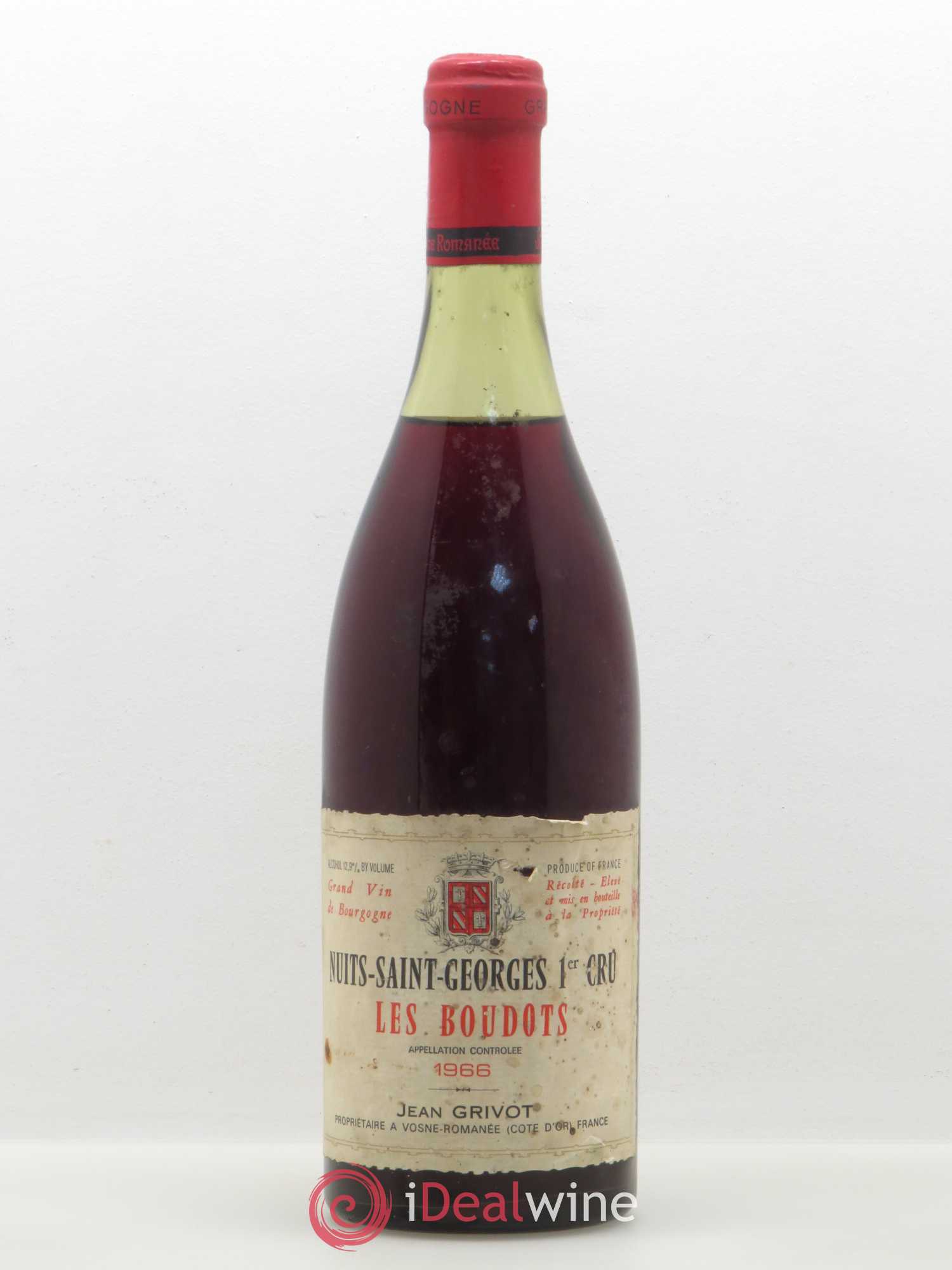 Nuits-Saint-Georges 1er Cru Les Boudots Jean Grivot 1966 - Posten von 1 Flasche - 0