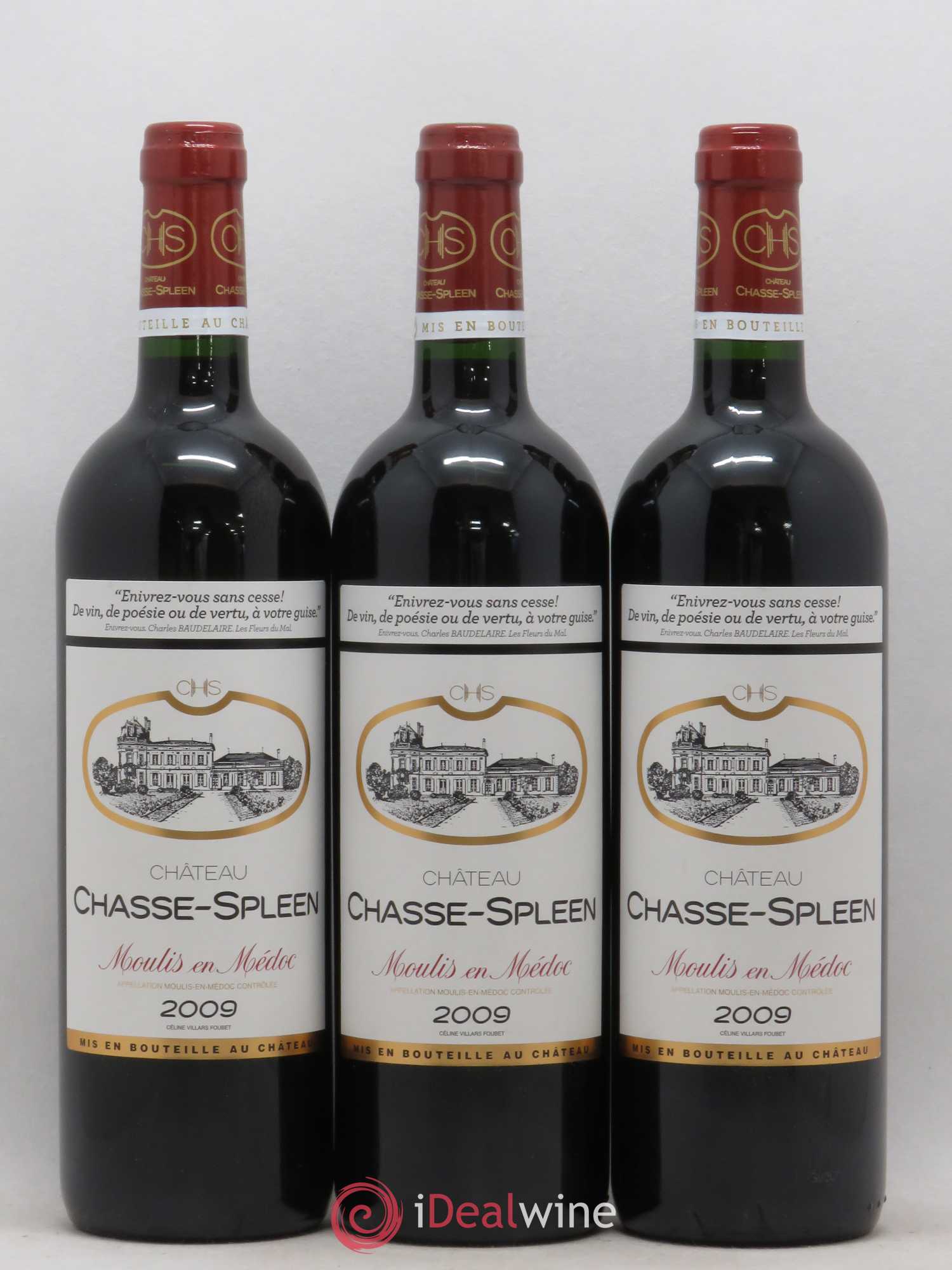 Château Chasse Spleen 2009 - Lot de 3 bouteilles - 0