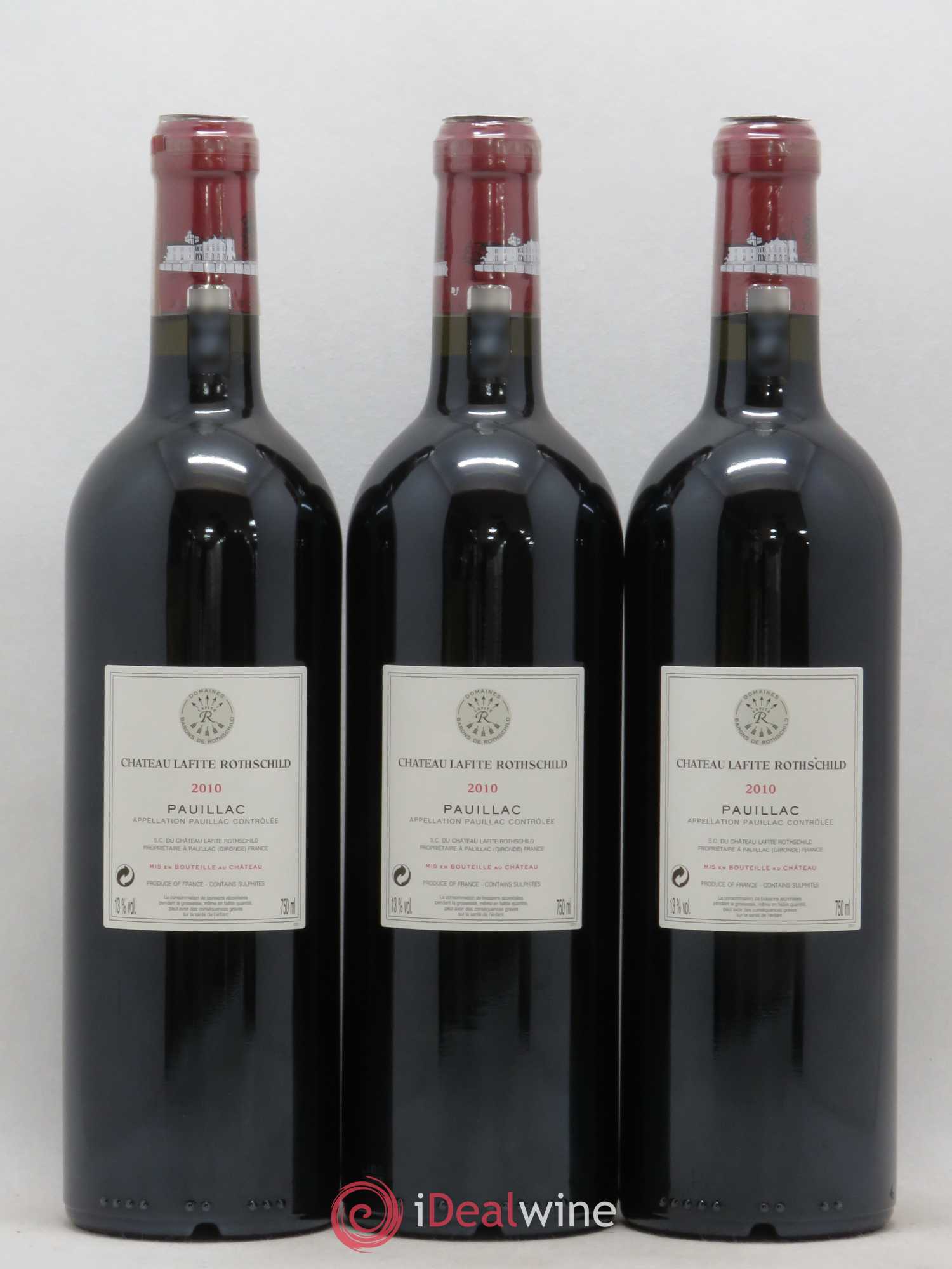 Château Lafite Rothschild 1er Grand Cru Classé 2010 - Lot de 3 bouteilles - 1