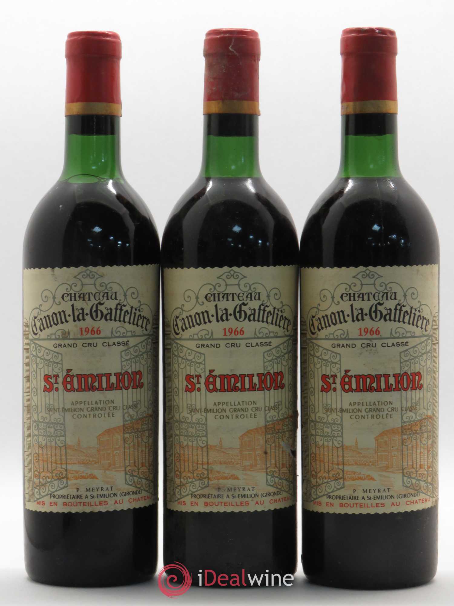 Château Canon la Gaffelière 1er Grand Cru Classé B 1966 - Lot de 3 bouteilles - 0