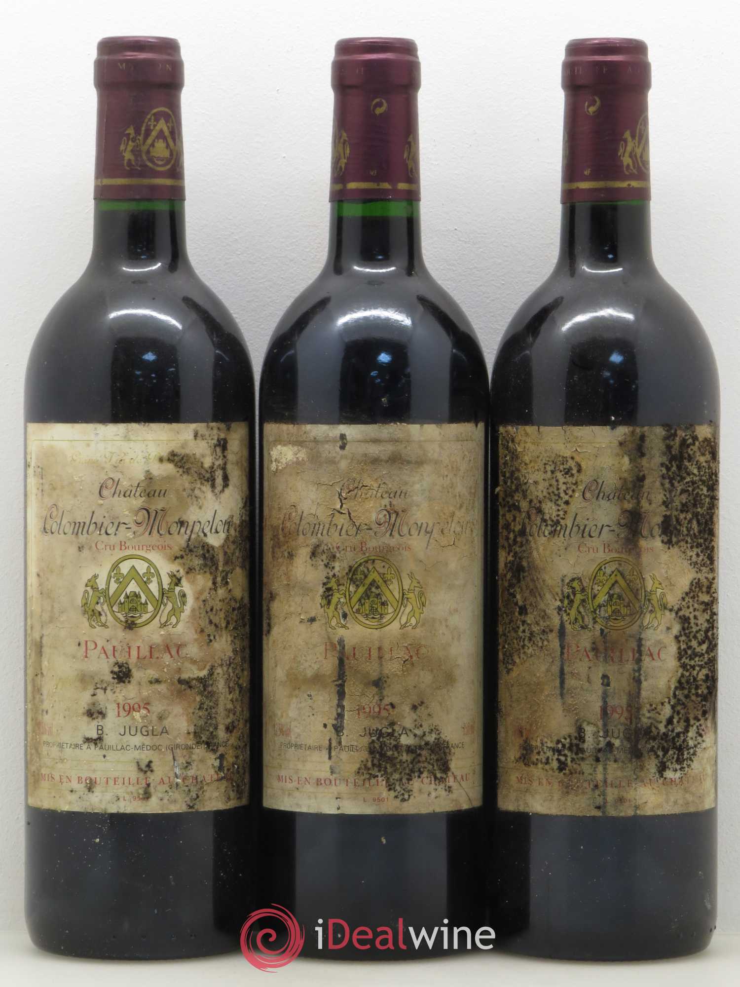 Château Colombier Monpelou Cru Bourgeois (sans prix de réserve) 1995 - Lot de 3 bouteilles - 0