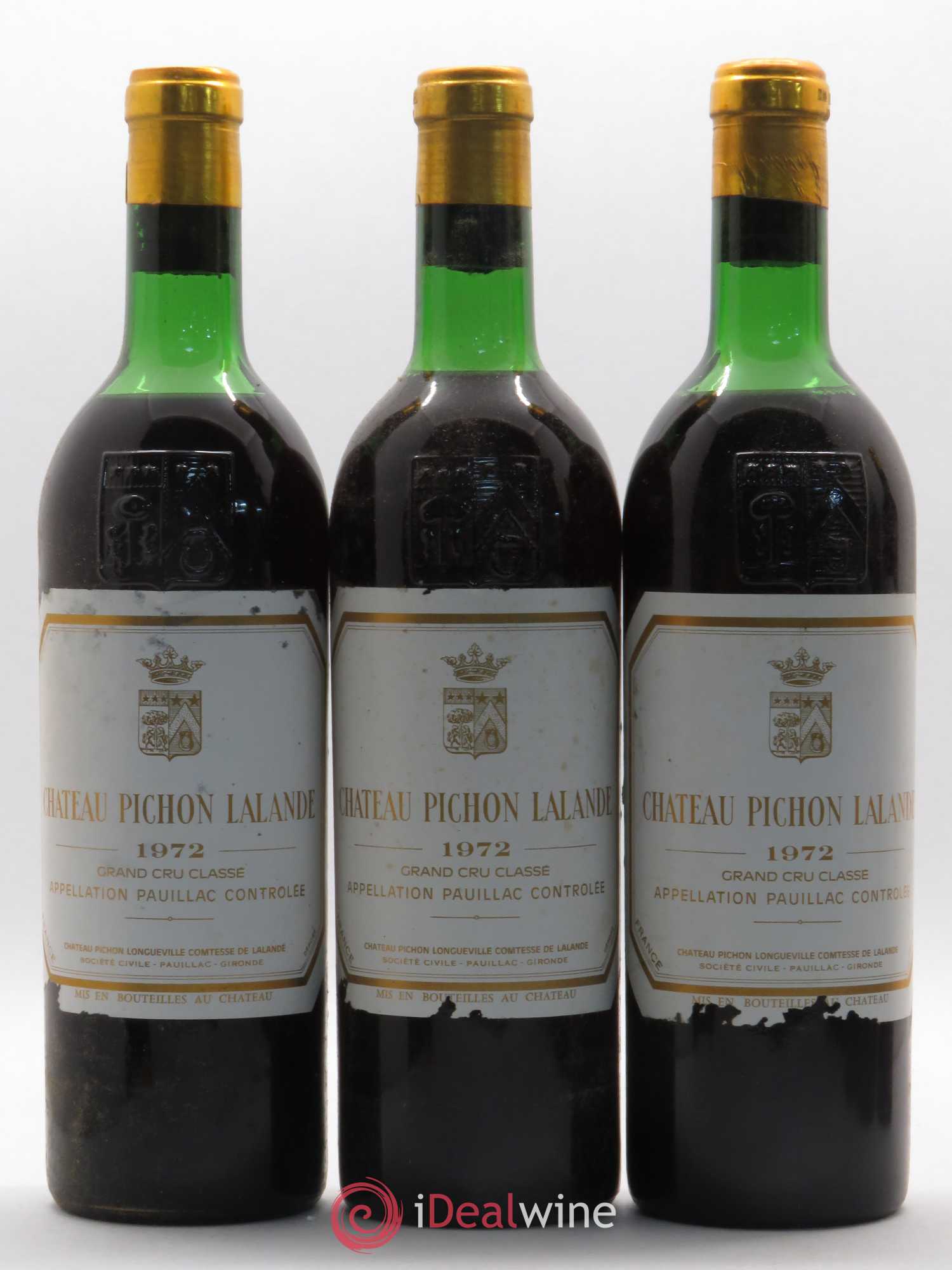 Château Pichon Longueville Comtesse de Lalande 2ème Grand Cru Classé 1972 - Lot de 6 bouteilles - 1