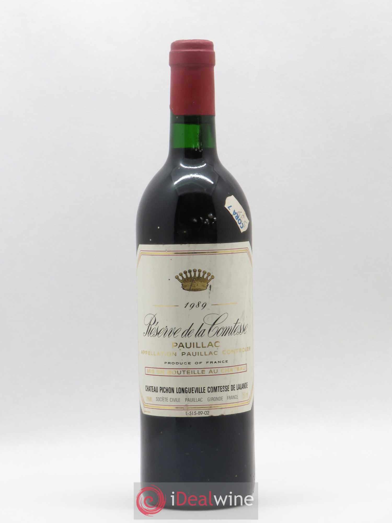 Réserve de la Comtesse Second Vin 1989 - Lot de 1 bouteille - 0