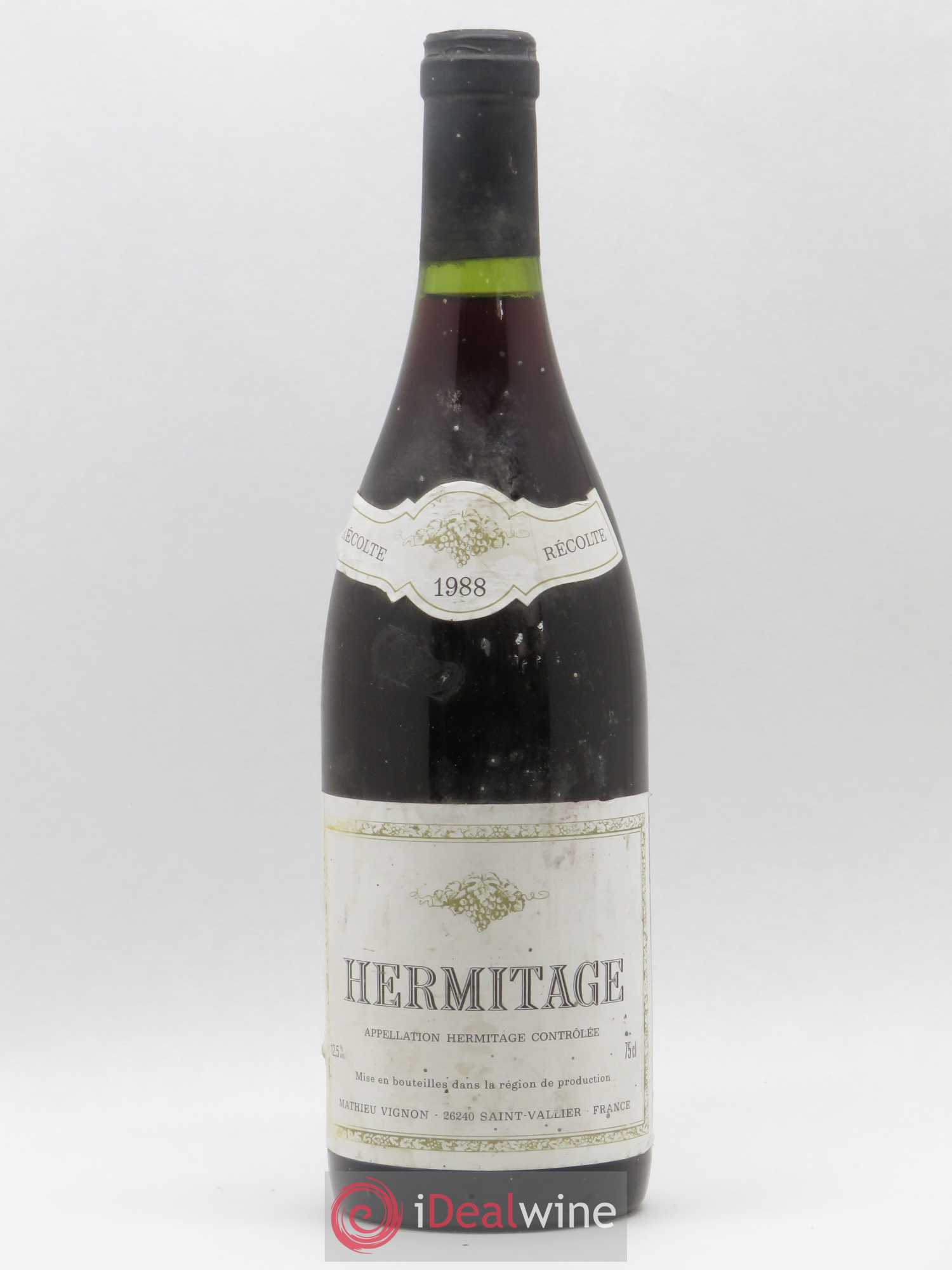 Hermitage Domaine Mathieu Vignon 1988 - Lot de 1 bouteille - 0