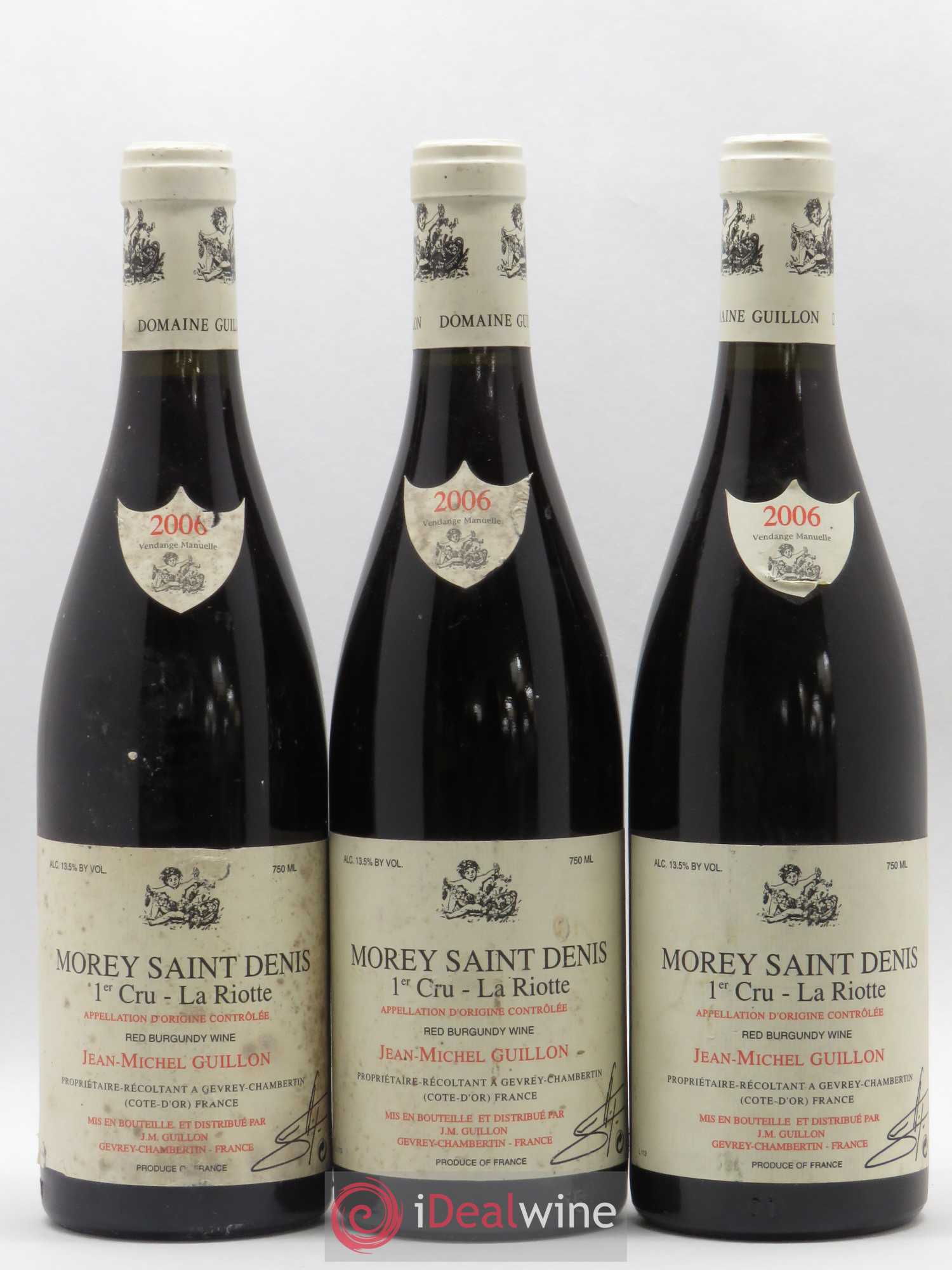 Morey-Saint-Denis 1er Cru La Riotte Domaine Guillon (sans prix de réserve) 2006 - Lot de 3 bouteilles - 0