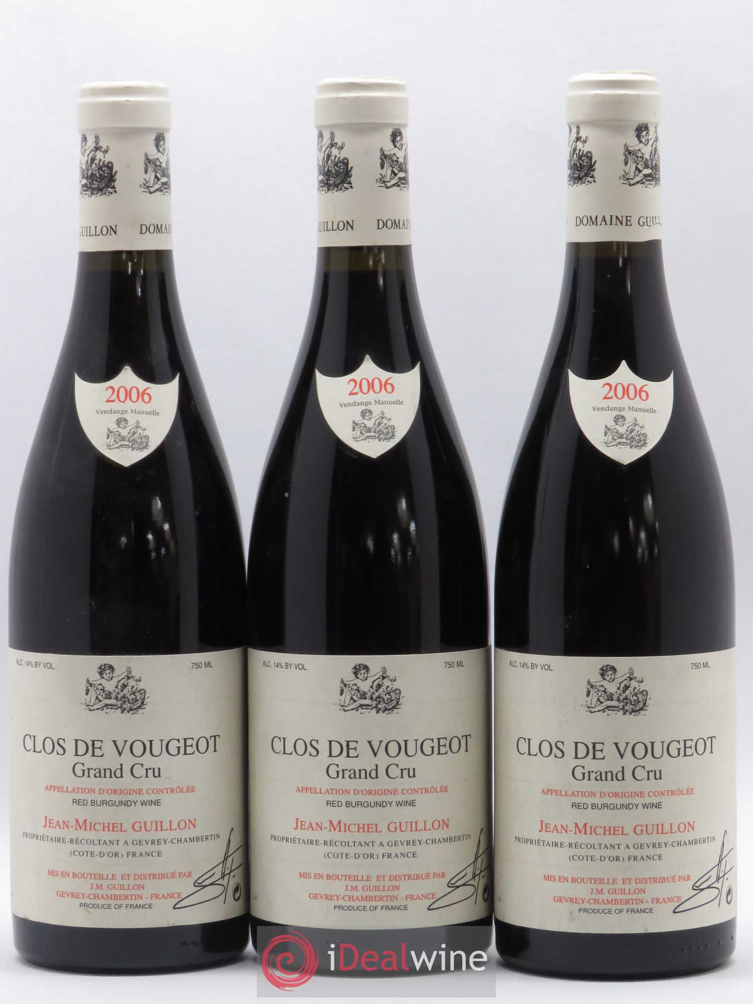 Clos de Vougeot Grand Cru Domaine Guillon (sans prix de réserve) 2006 - Lot de 3 bouteilles - 0
