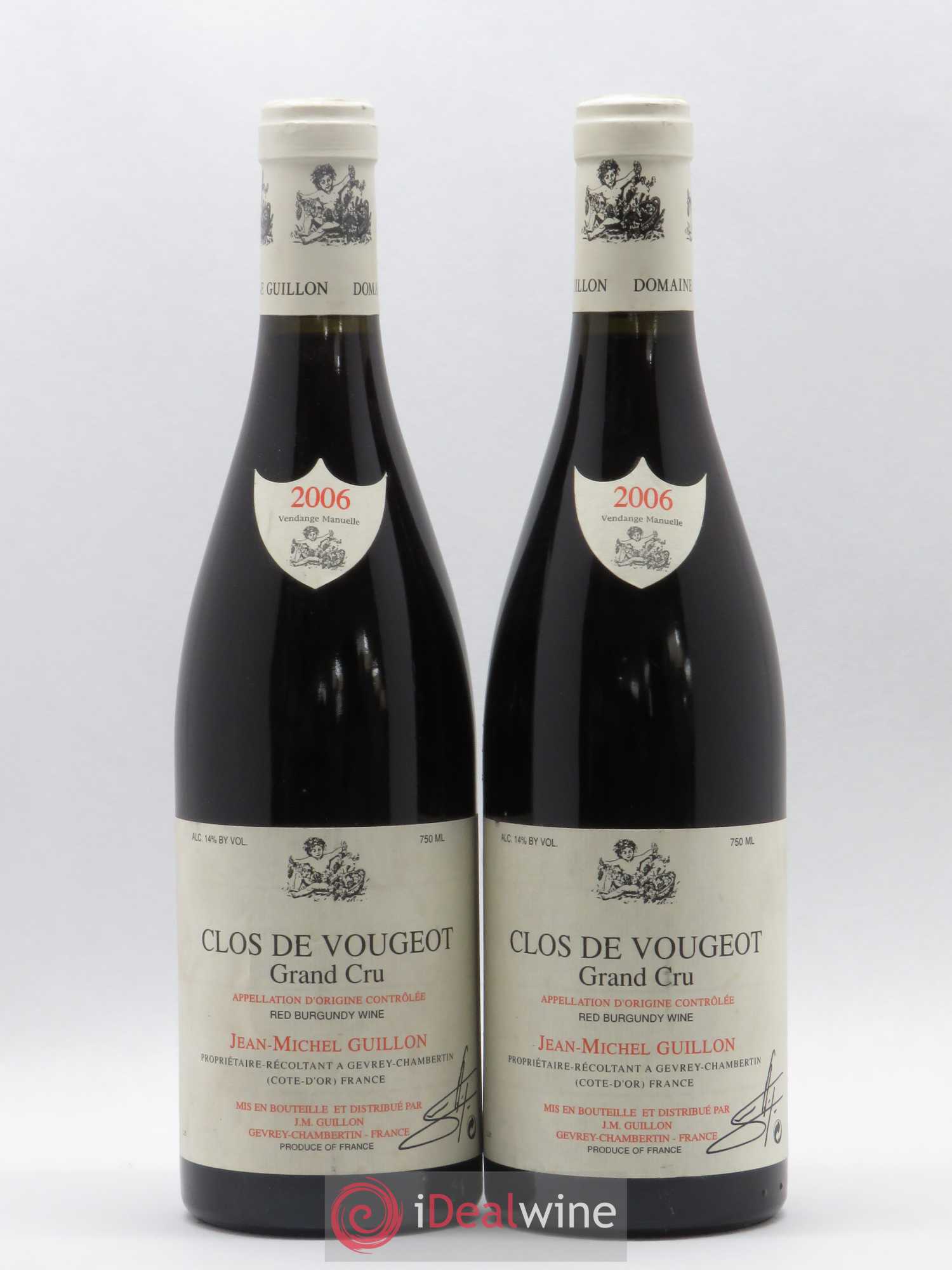 Clos de Vougeot Grand Cru Domaine Guillon (sans prix de réserve) 2006 - Posten von 2 Flaschen - 0