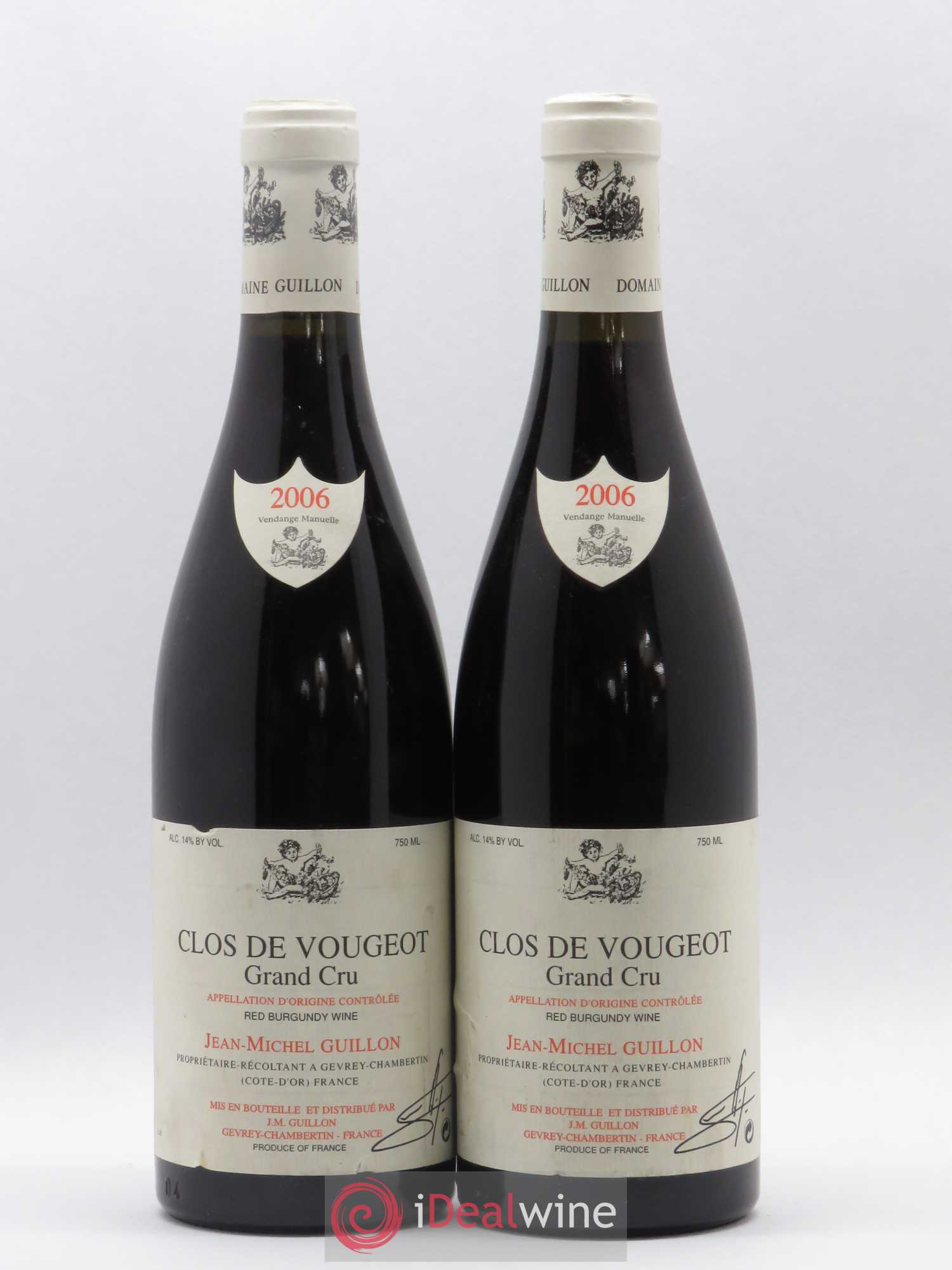 Clos de Vougeot Grand Cru Domaine Guillon (sans prix de réserve) 2006 - Posten von 2 Flaschen - 0