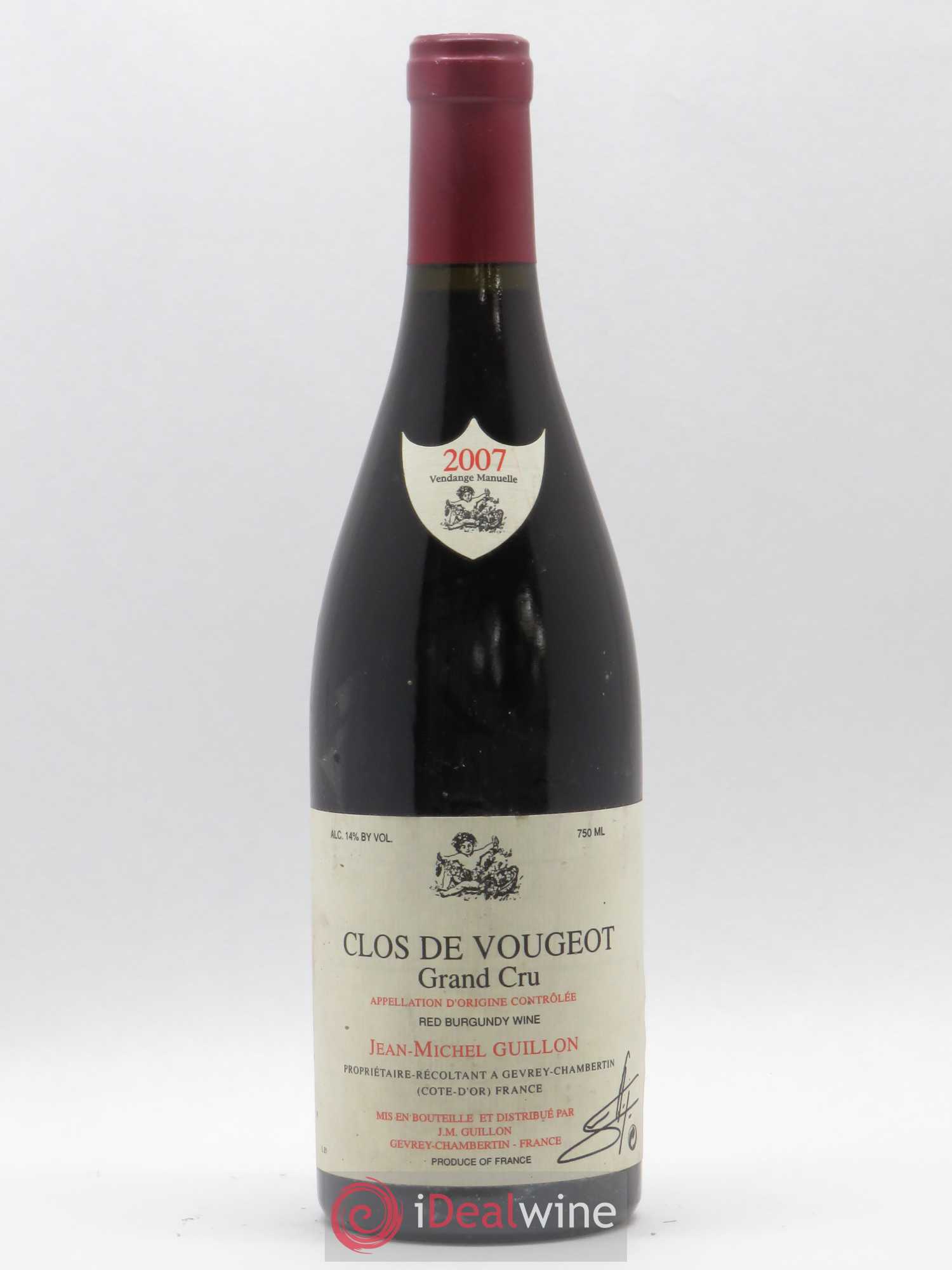 Clos de Vougeot Grand Cru Domaine Guillon 2007 - Lot de 1 bouteille - 0
