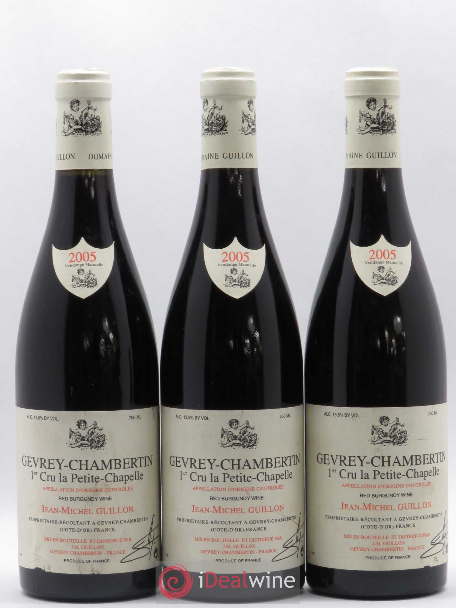 Gevrey-Chambertin 1er Cru La Petite Chapelle Domaine Guillon 2005 - Posten von 3 Flaschen - 0