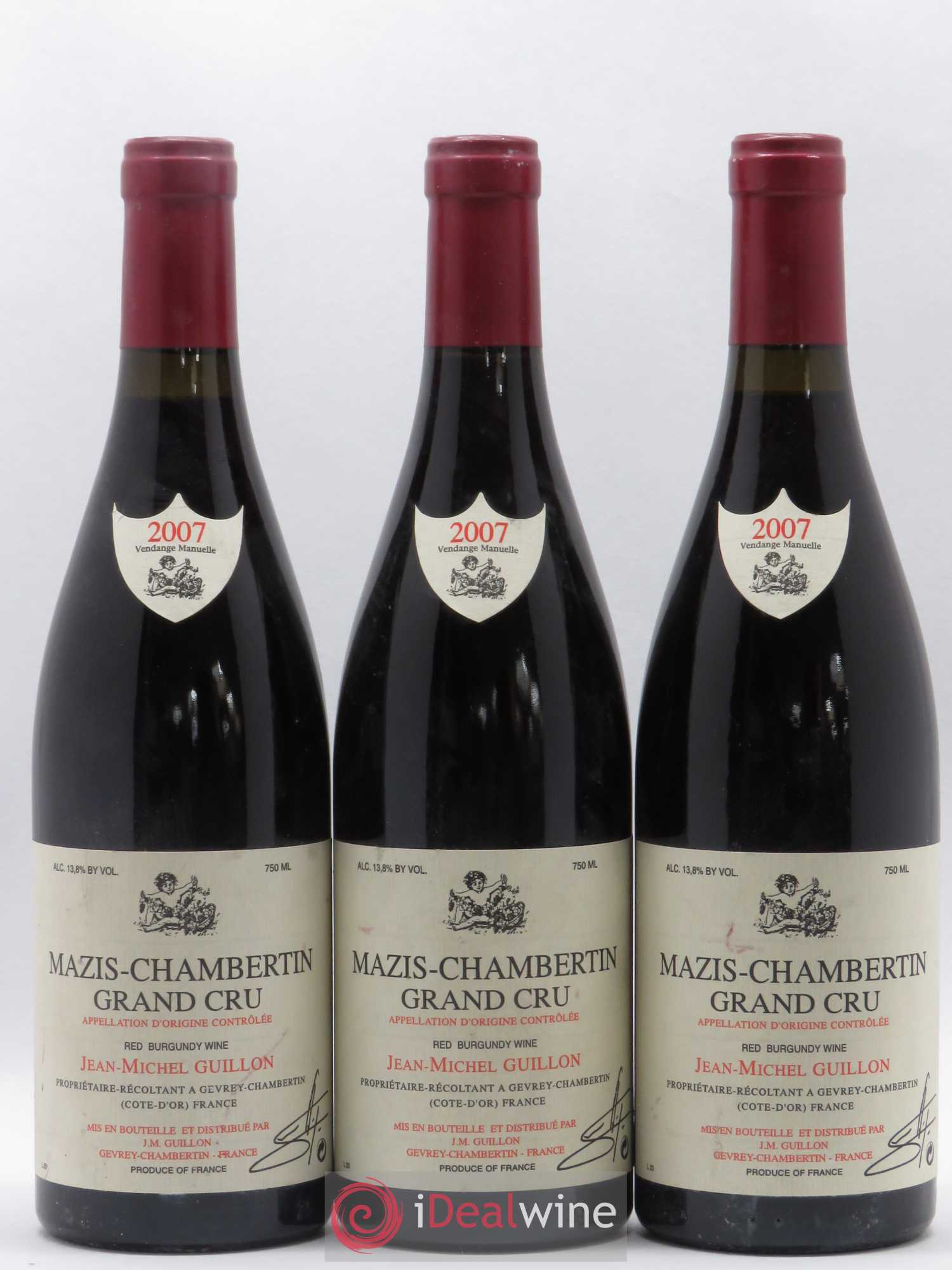 Mazis-Chambertin Grand Cru Domaine Guillon (sans prix de réserve) 2007 - Posten von 3 Flaschen - 0