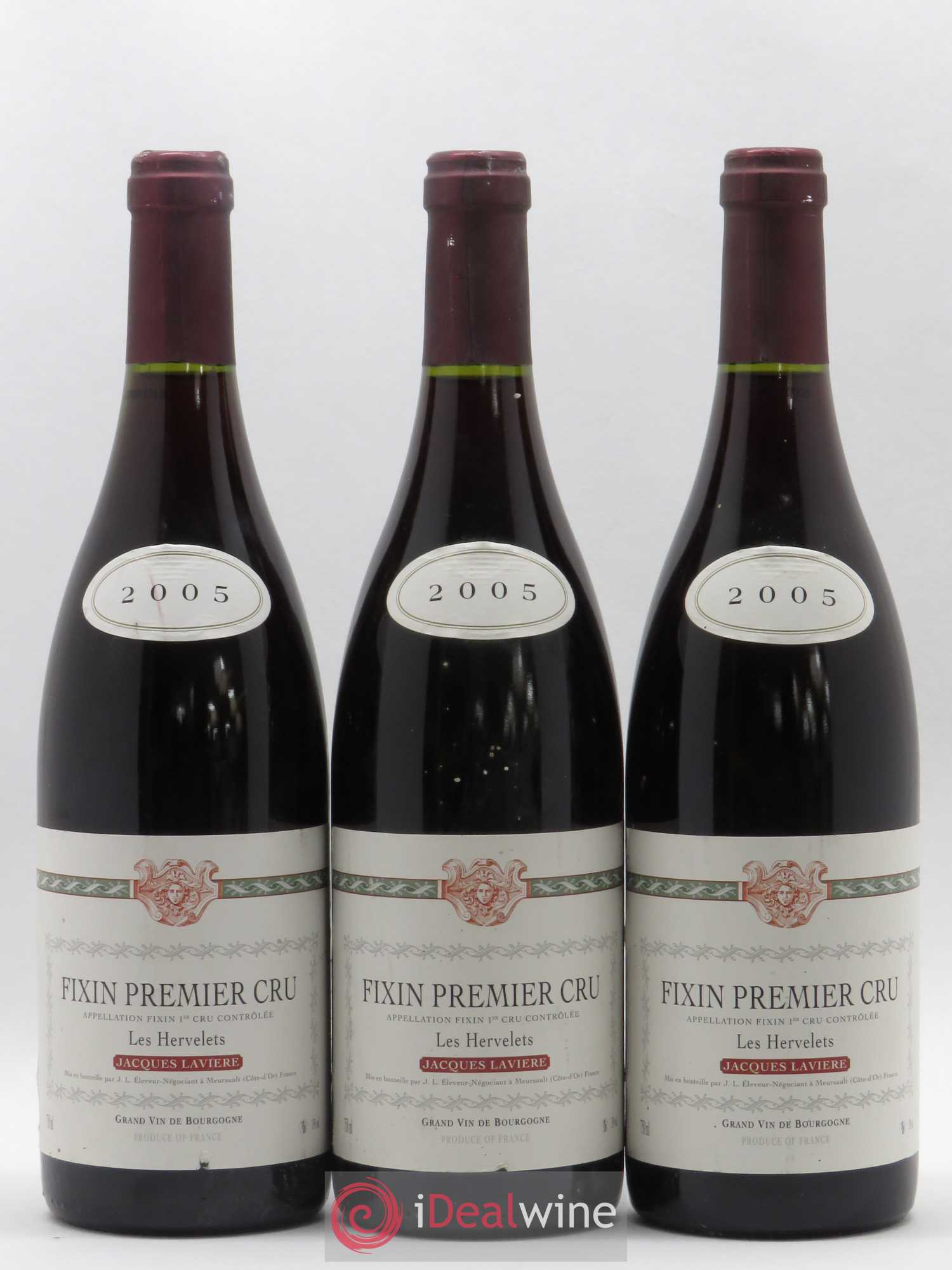 Fixin 1er Cru Les Hervelets Jacques Laviere 2005 - Posten von 3 Flaschen - 0