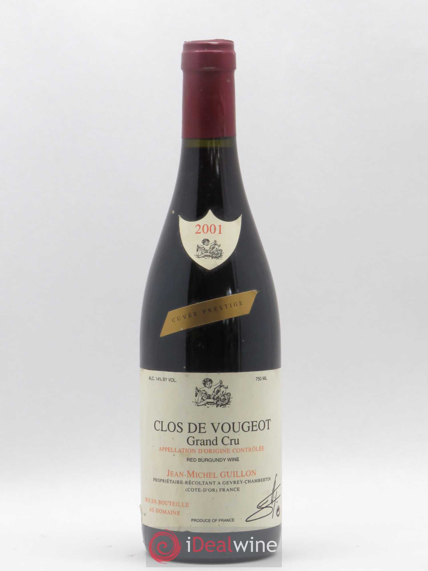 Clos de Vougeot Grand Cru Cuvée Prestige Domaine Guillon 2001 - Posten von 1 Flasche - 0
