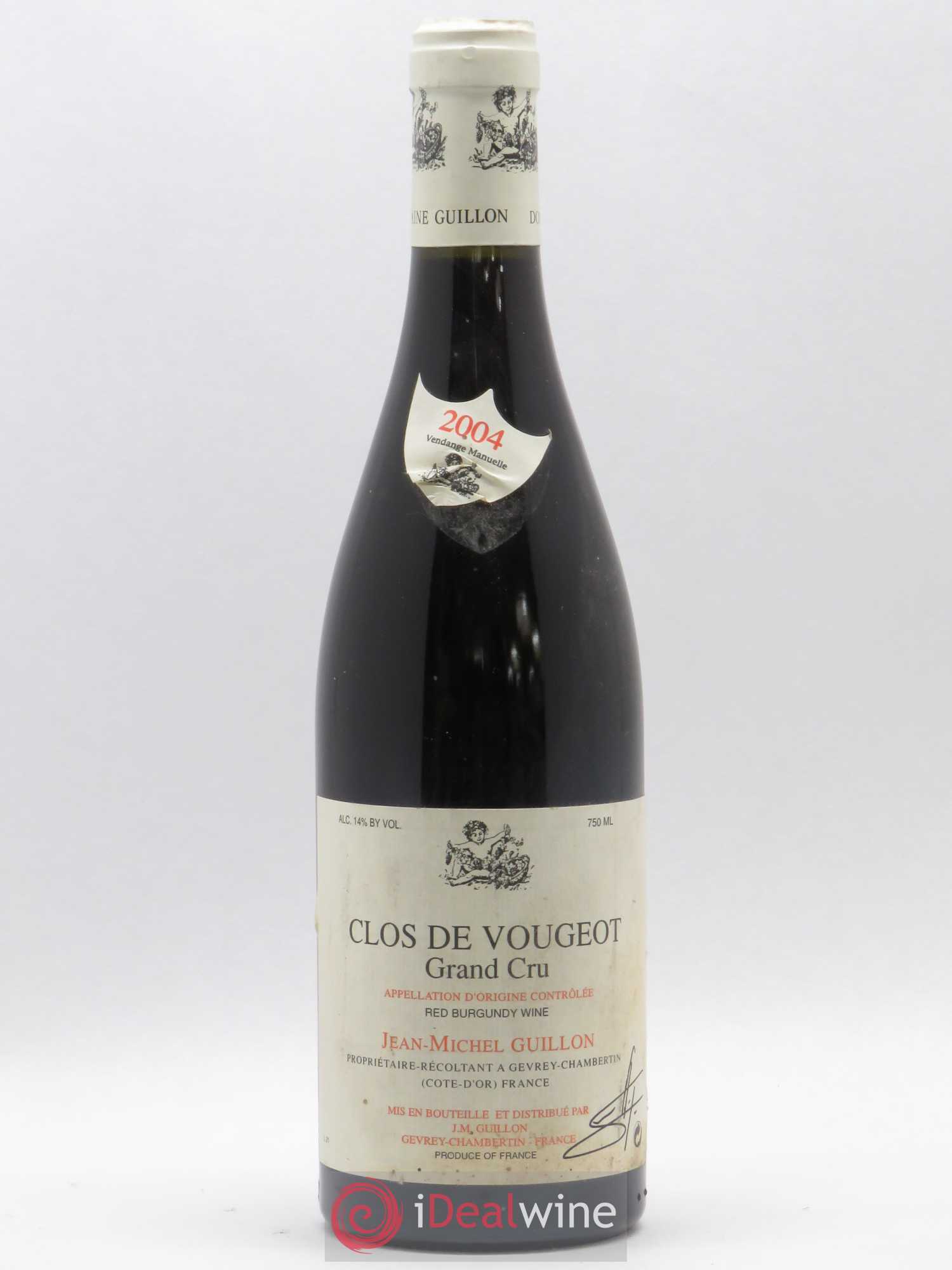 Clos de Vougeot Grand Cru Domaine Guillon (sans prix de réserve) 2004 - Posten von 1 Flasche - 0