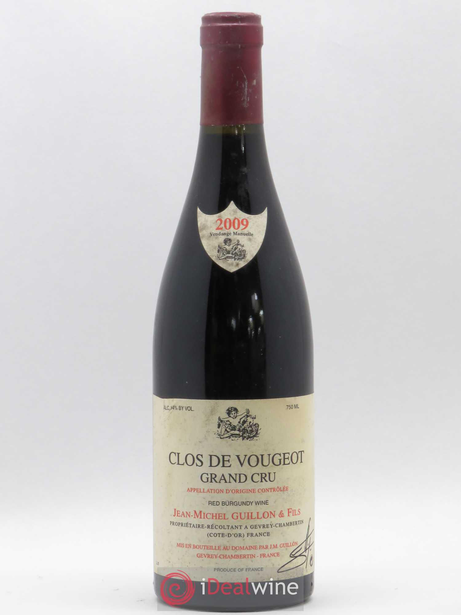 Clos de Vougeot Grand Cru Domaine Guillon 2009 - Lot de 1 bouteille - 0