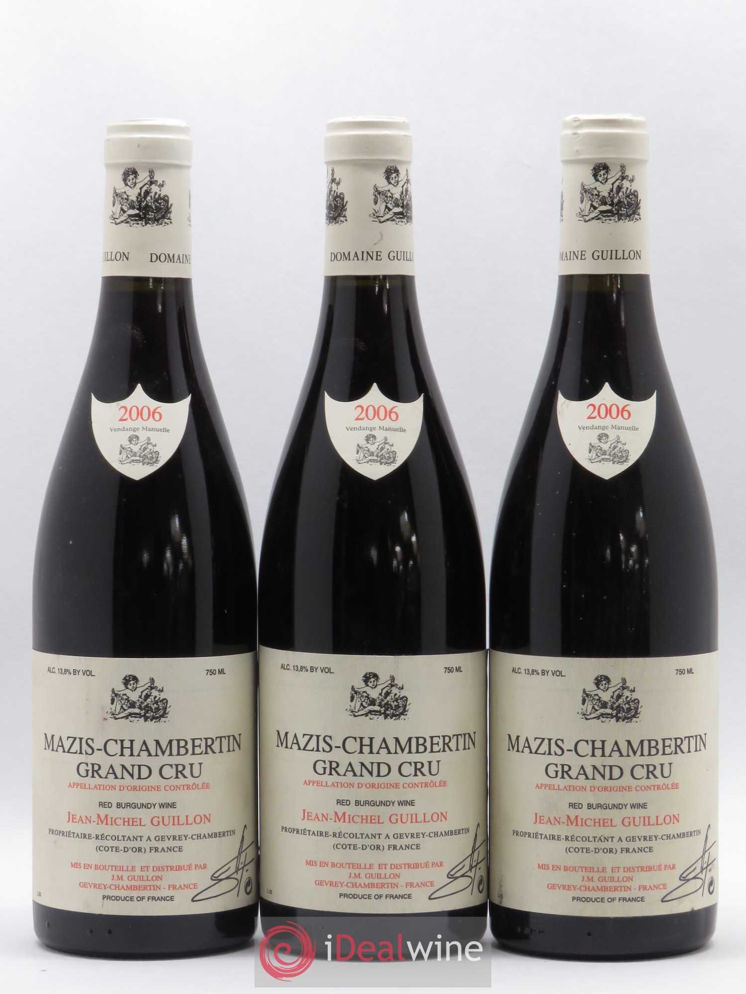 Mazis-Chambertin Grand Cru Domaine Guillon 2006 - Lot de 3 bouteilles - 0