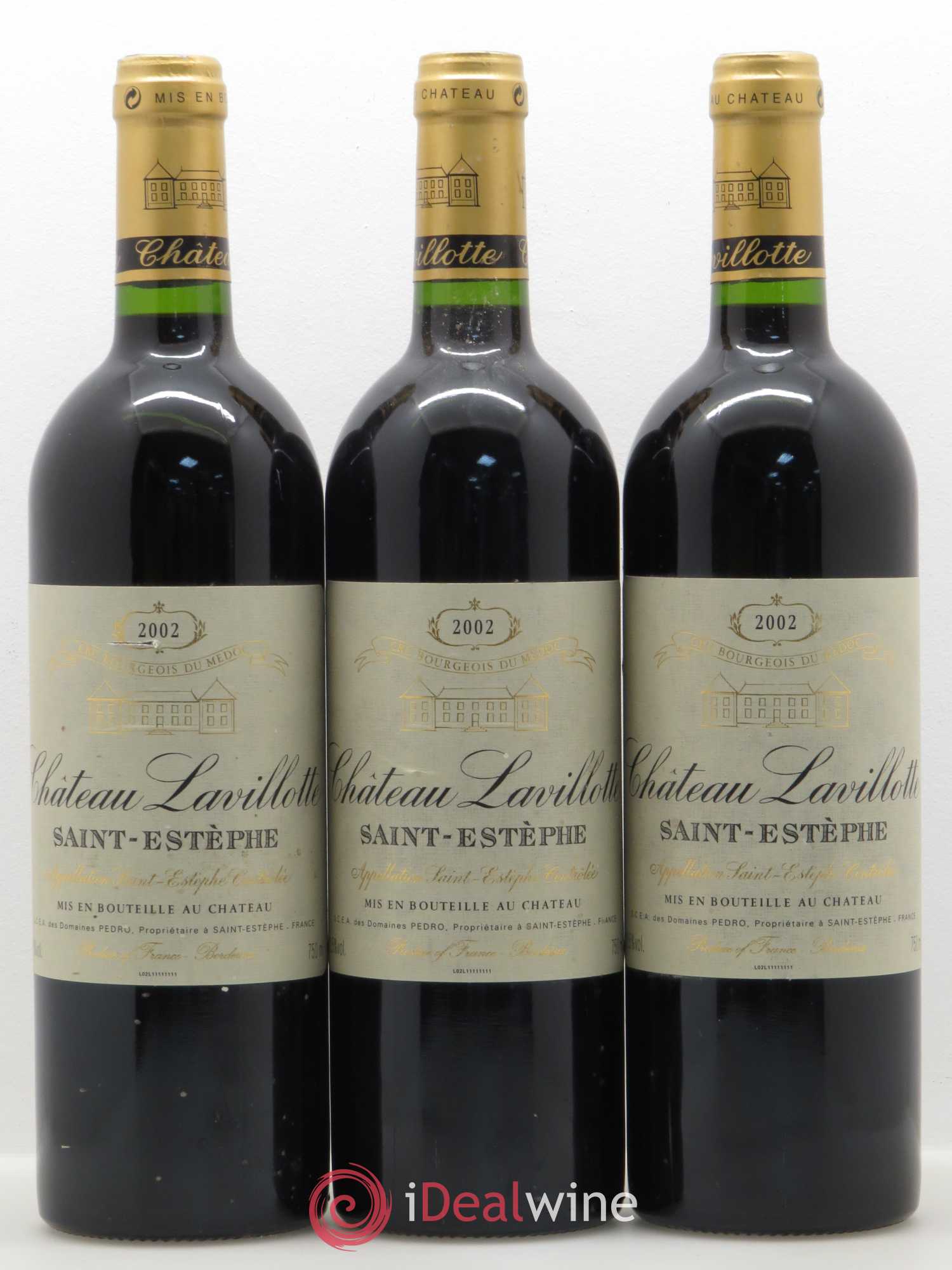 Saint-Estèphe Château Lavillotte (sans prix de réserve) 2002 - Posten von 3 Flaschen - 0