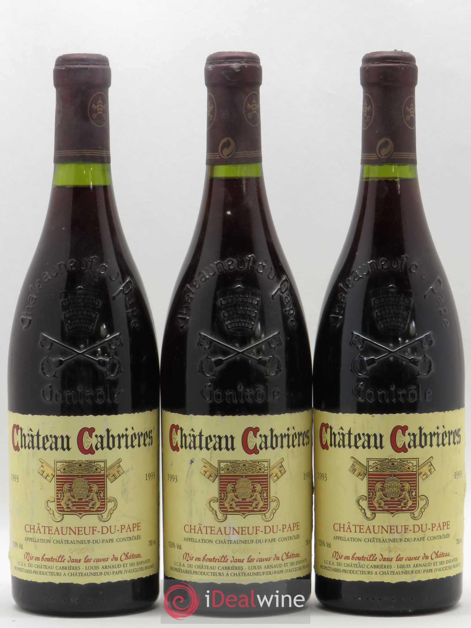 Châteauneuf-du-Pape Château Cabrières (sans prix de réserve) 1993 - Posten von 3 Flaschen - 0