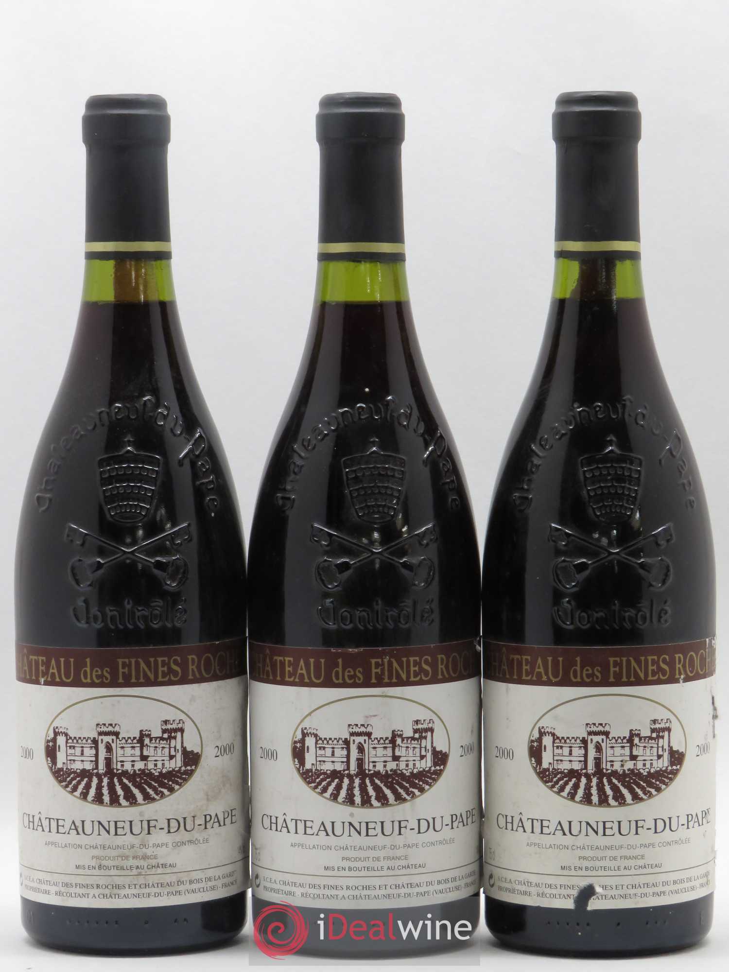 Châteauneuf-du-Pape Château des Fines Roches (sans prix de réserve) 2000 - Posten von 3 Flaschen - 0