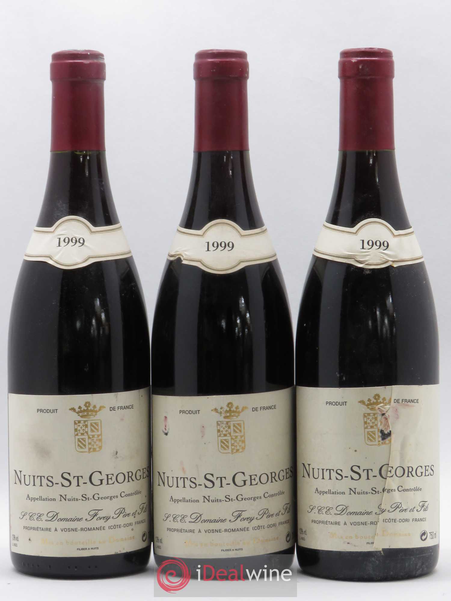 Nuits-Saint-Georges Forey Père et Fils (Domaine) 1999 - Lot de 3 bouteilles - 0