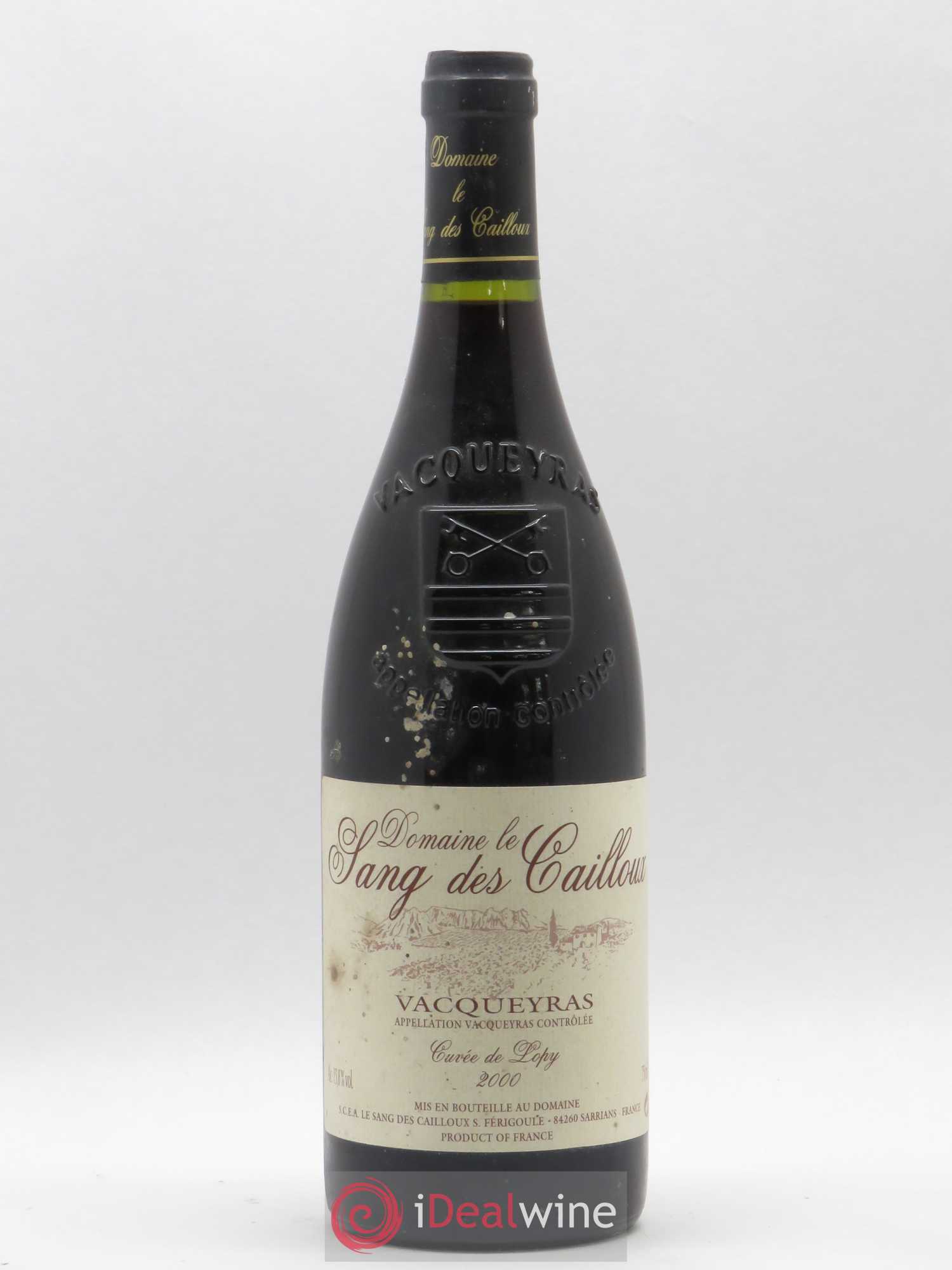 Vacqueyras Cuvée de Lopy Le Sang des Cailloux 2000 - Lot de 1 bouteille - 0